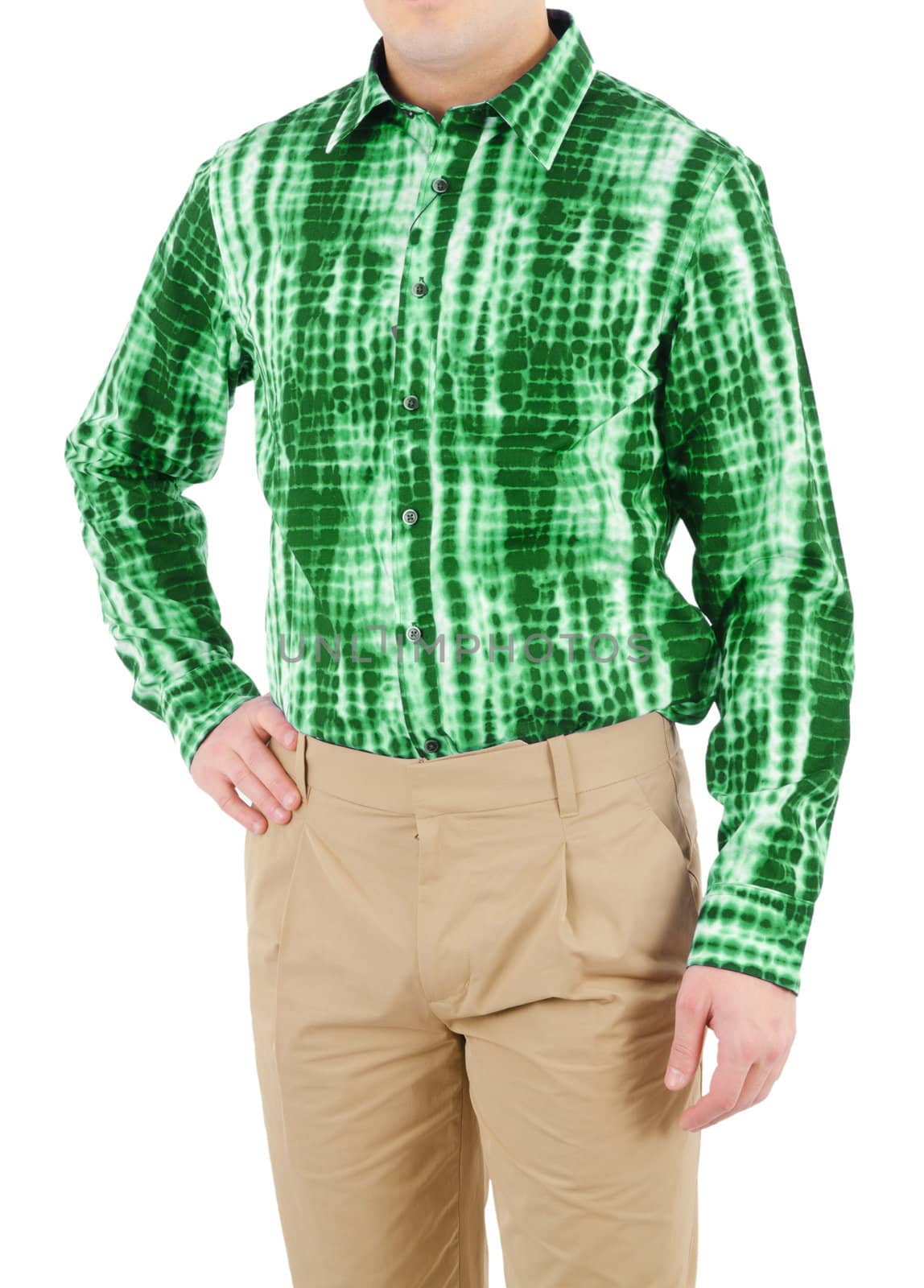 Male shirt isolated on white