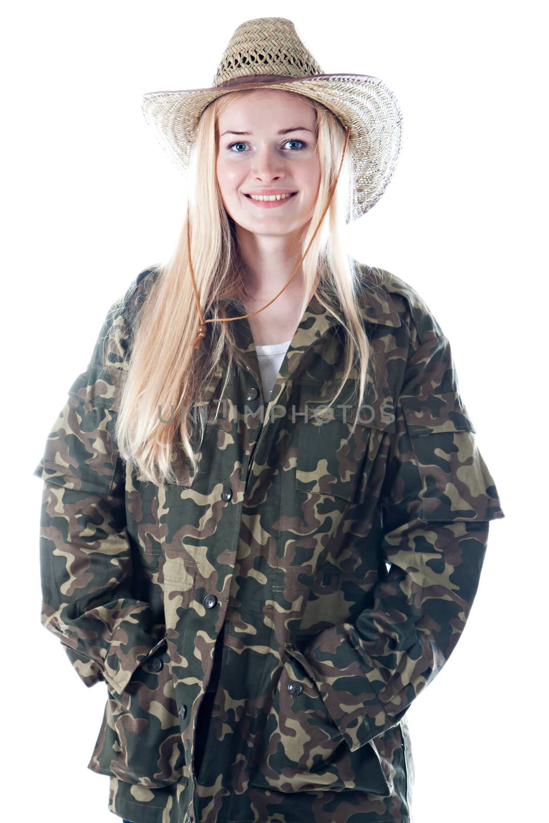 young and beautiful woman farmer