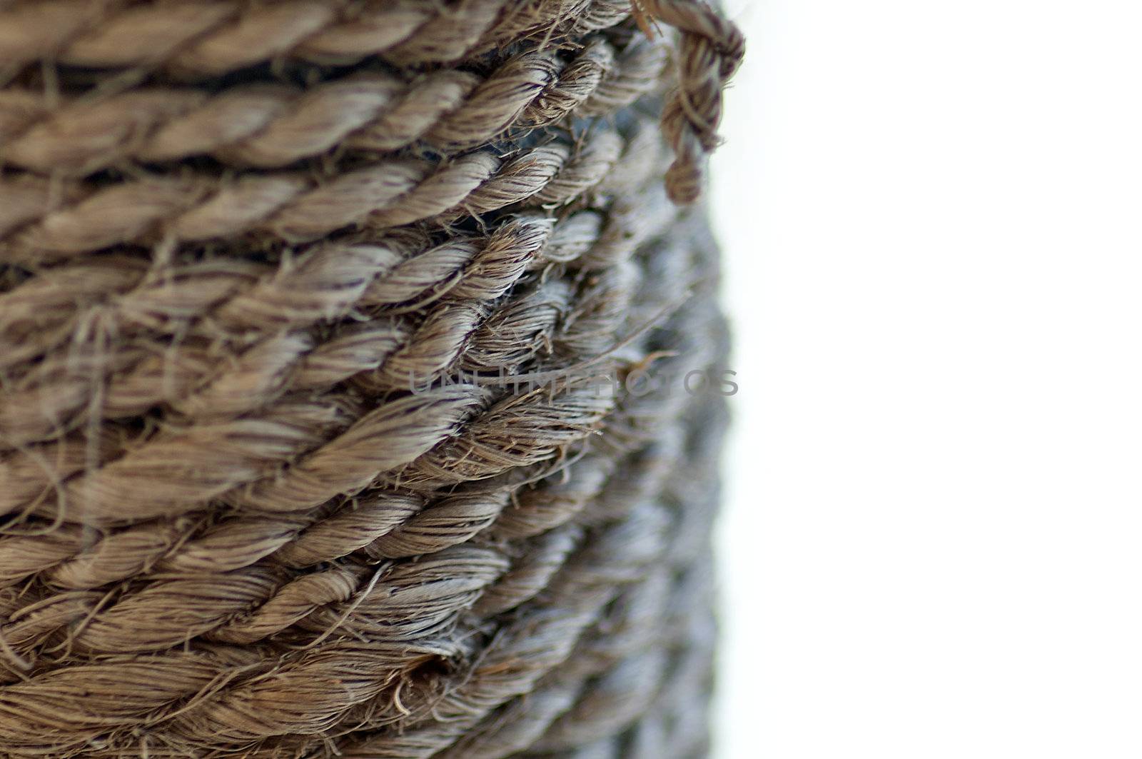 Braided Rope Frame closeup on white background