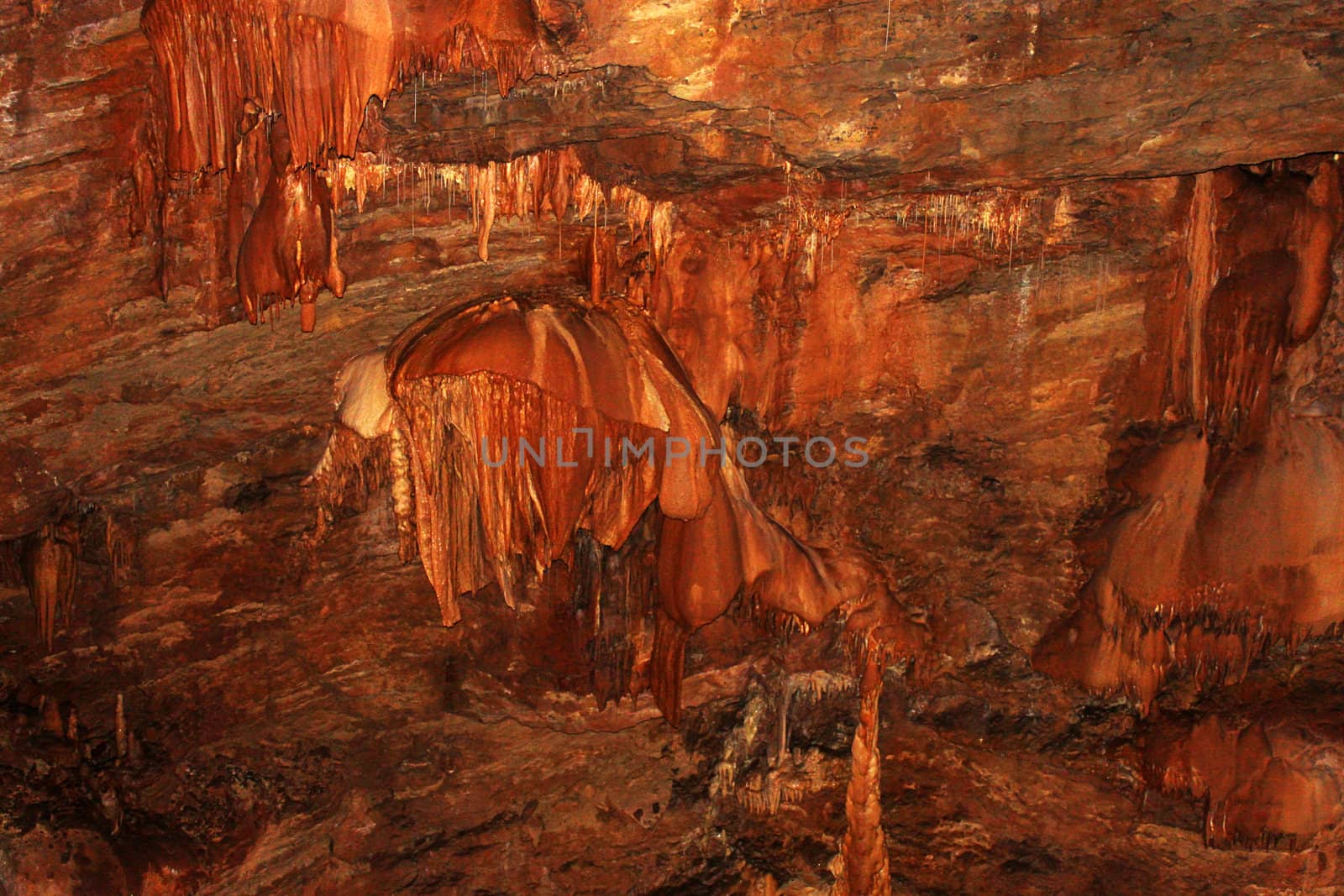 stalactites and stalagmites in karstic cave