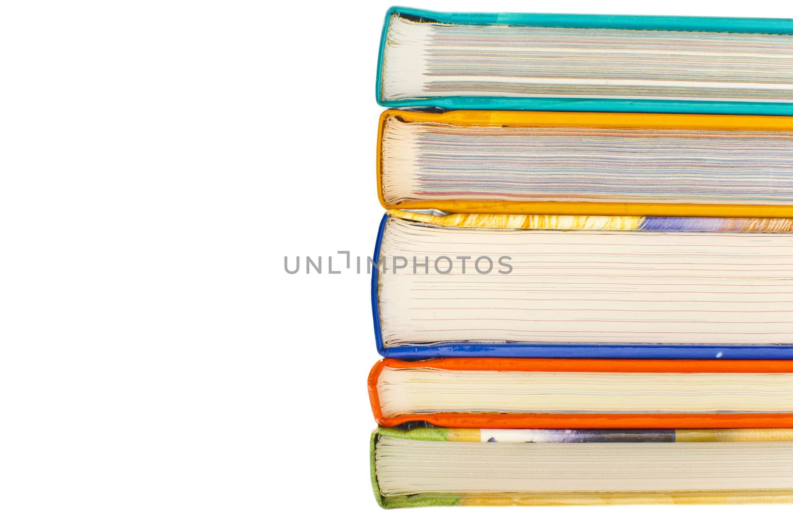 Stack of books on white background by malija