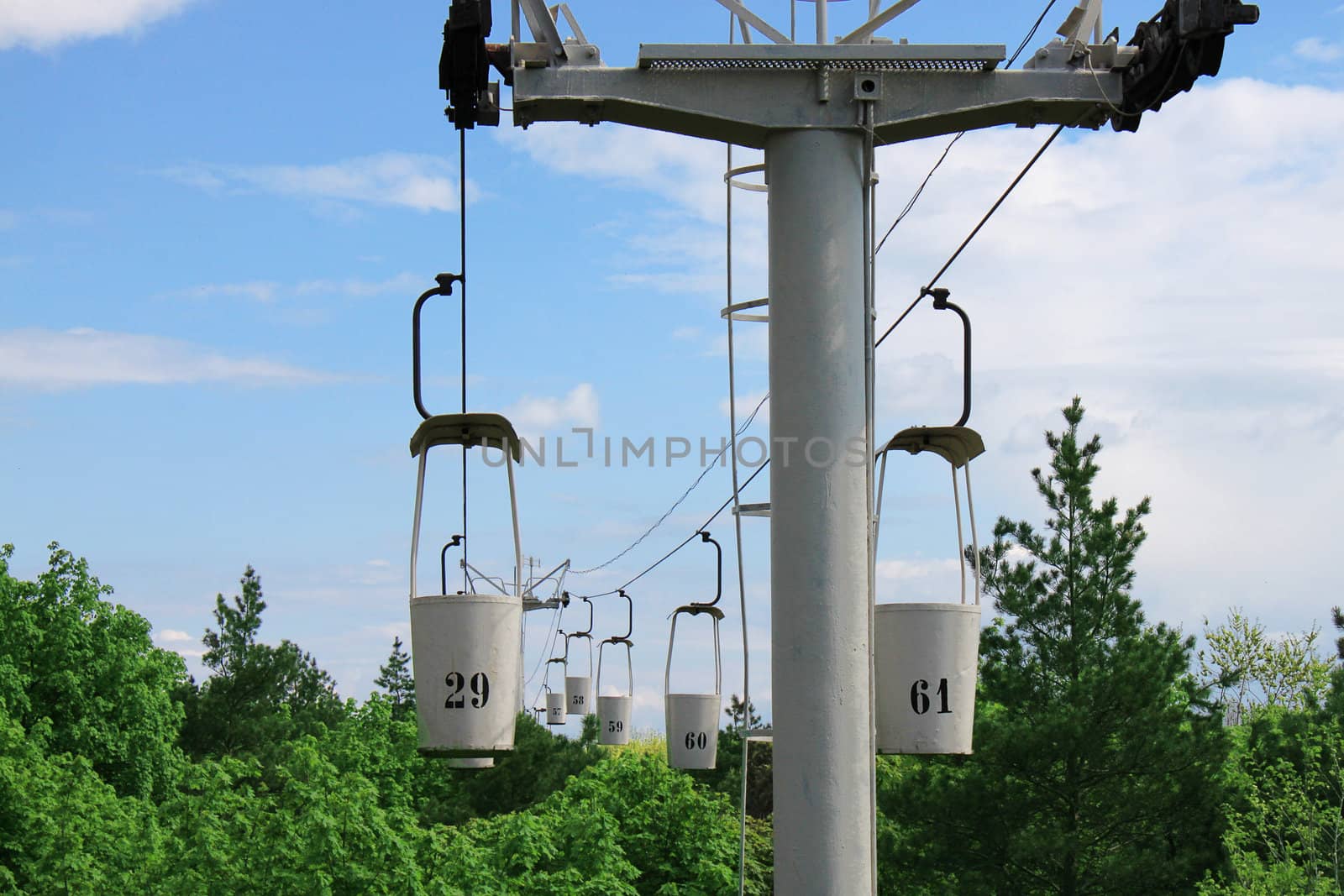 aerial ropeway cabins in Kharkiv, Ukraine