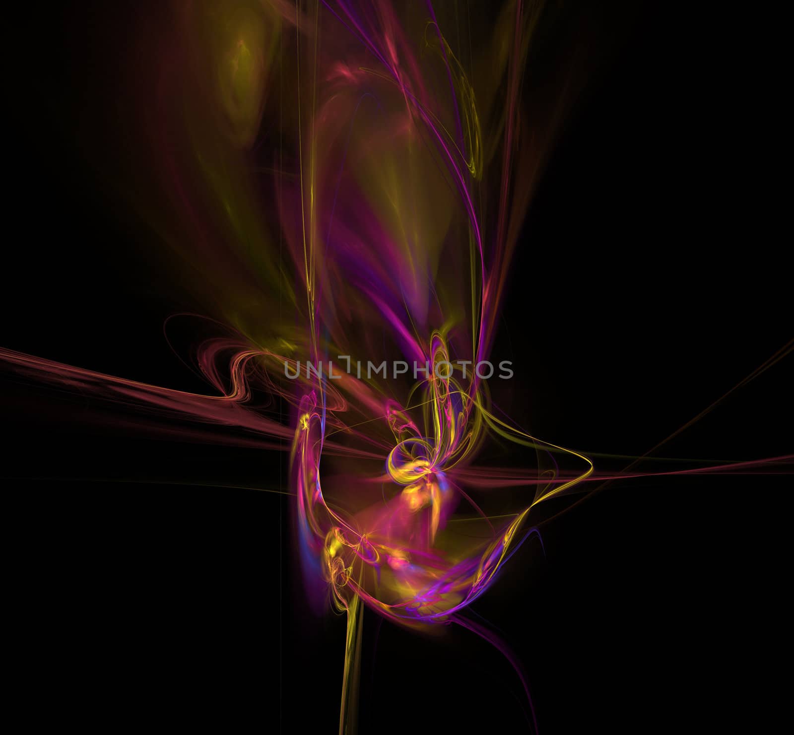 An abstract fractal on a black background. High quality