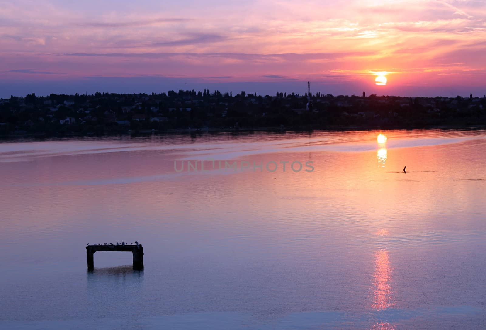 river Yuzhnyy Bug at sunset