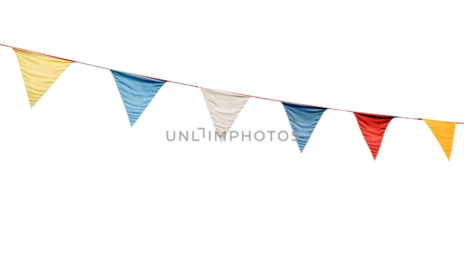 colorful festive bunting flags (isolated on white background)