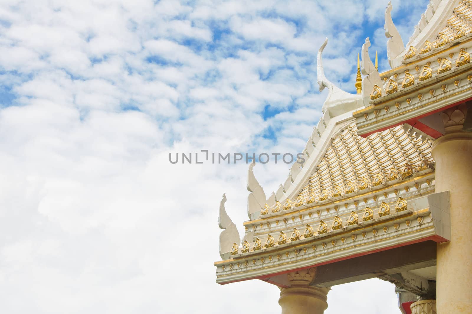 the roof detail of Luang Poe Toe temple,Nakorrachasima, Thailand