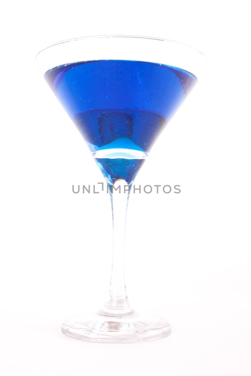 Blue Drink in a cocktail glass cup