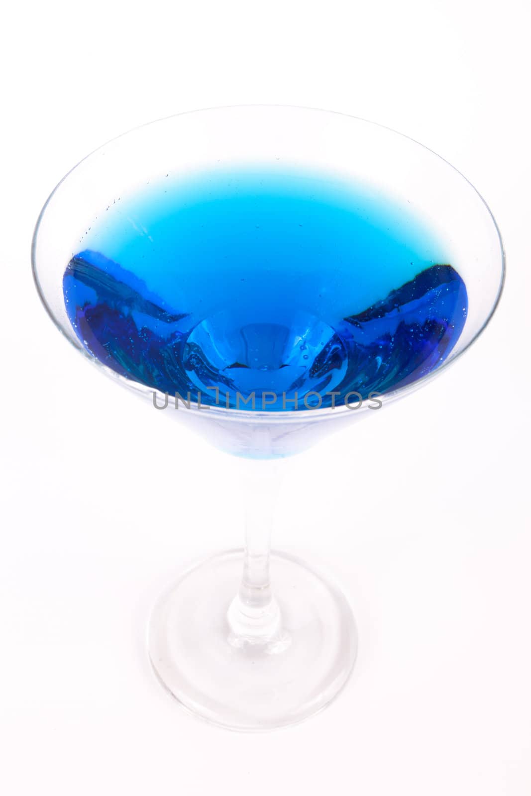 Blue Drink in a cocktail glass cup