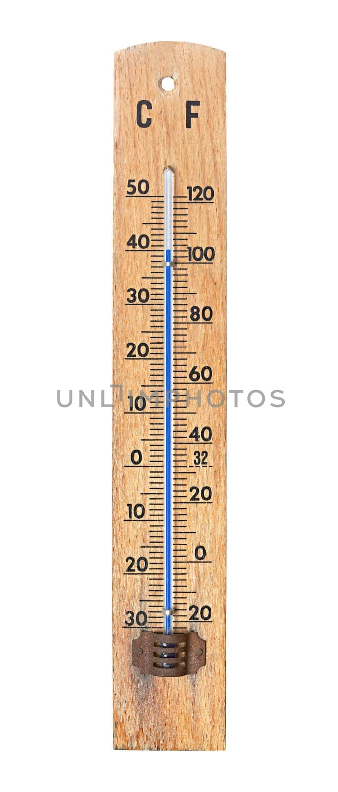 Thermometer in very hot weather, showing 40 degrees celsius