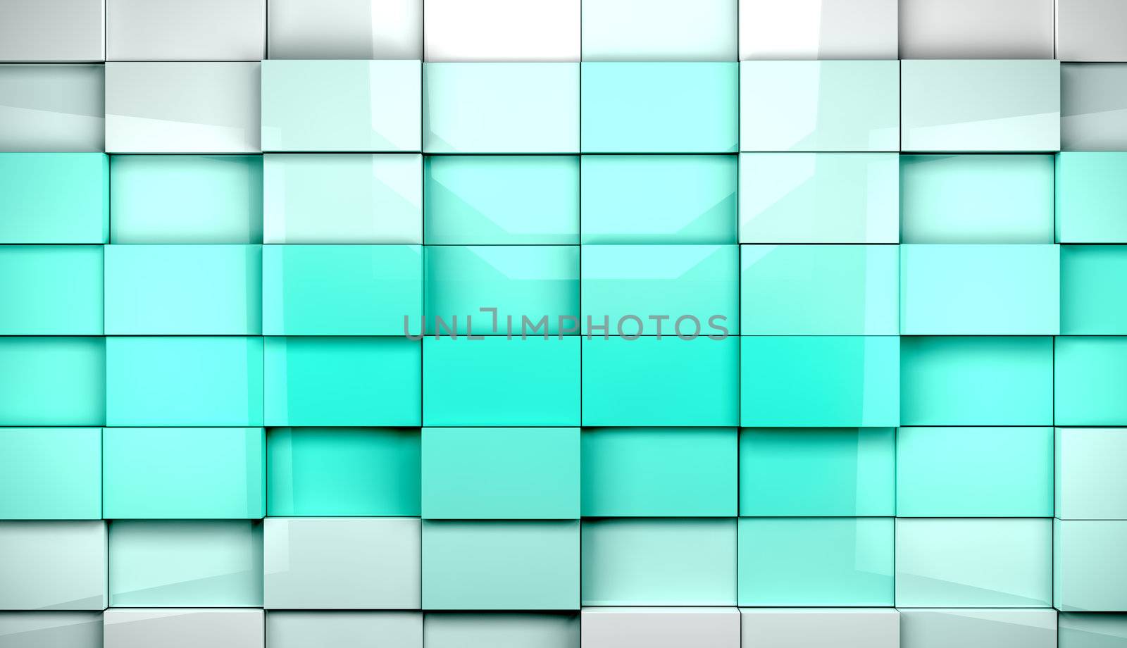 Abstract cubes background in blue toned