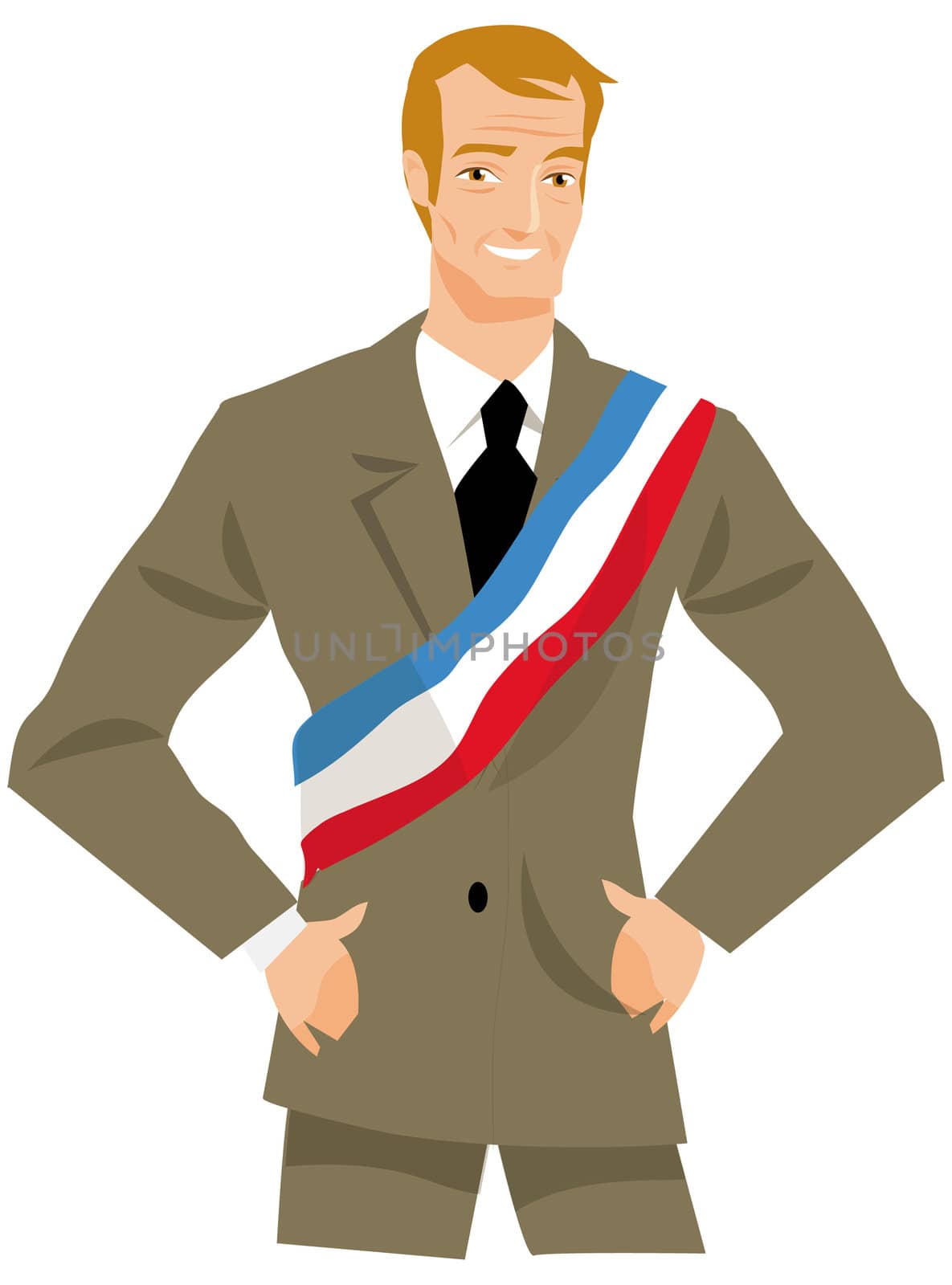 drawing a French mayor or politician