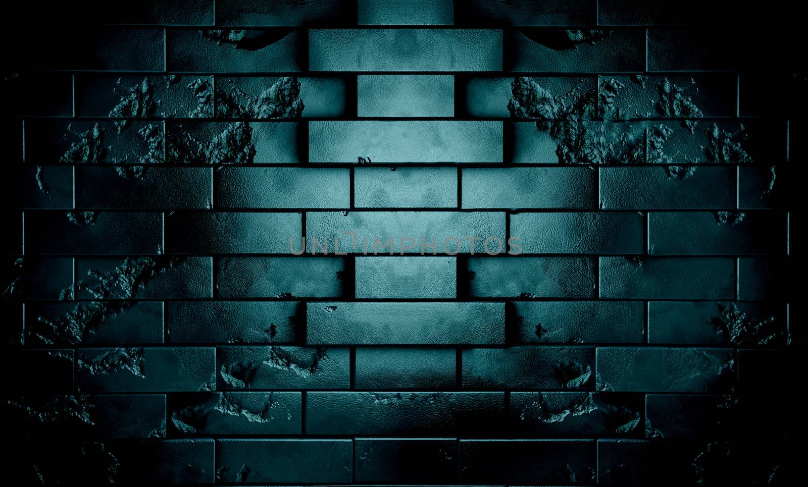 Dark brick wall in night scene background