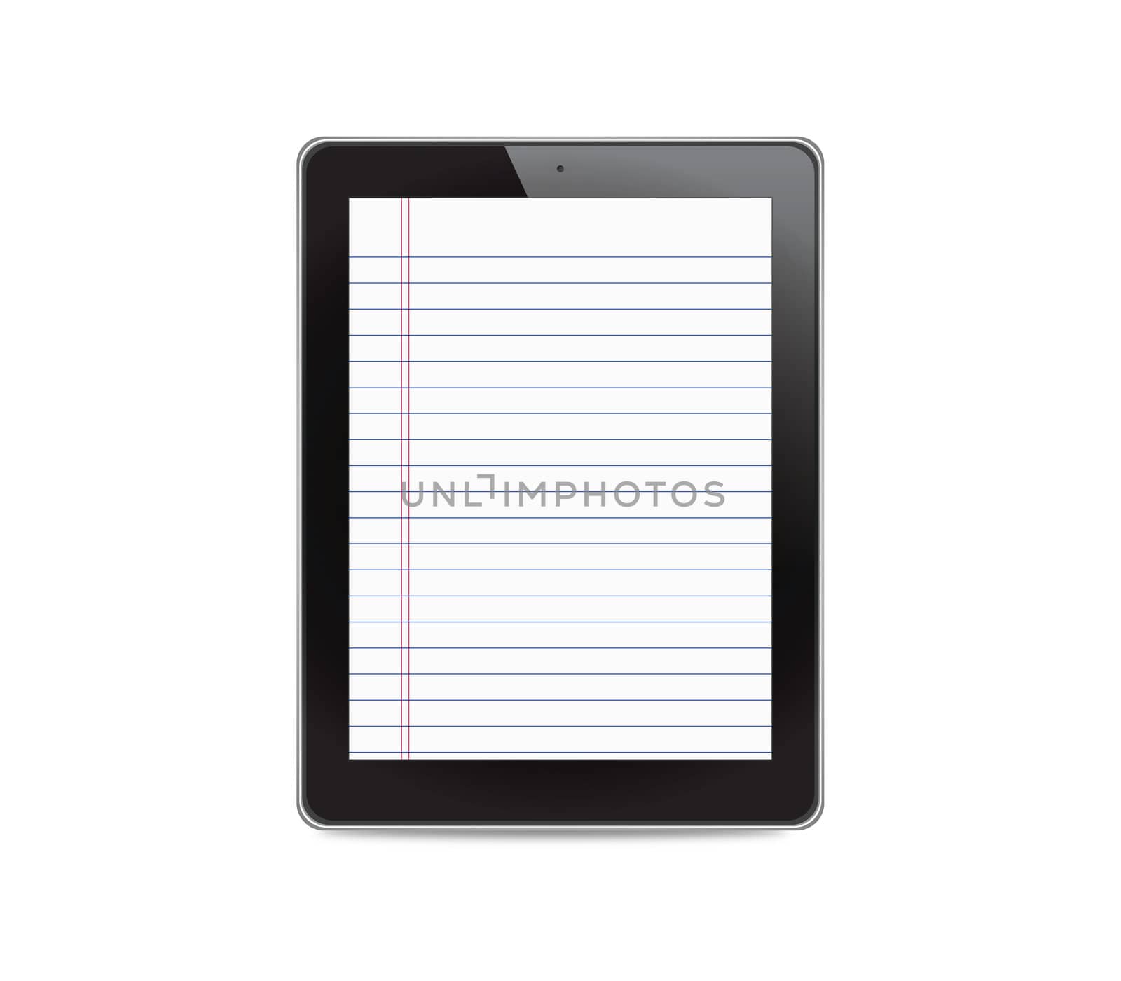 Tablet computer on white background by jumpe