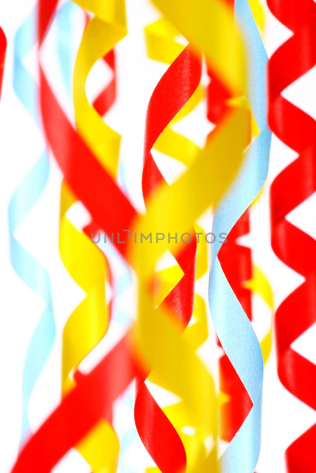 color ful ribbons on white back ground