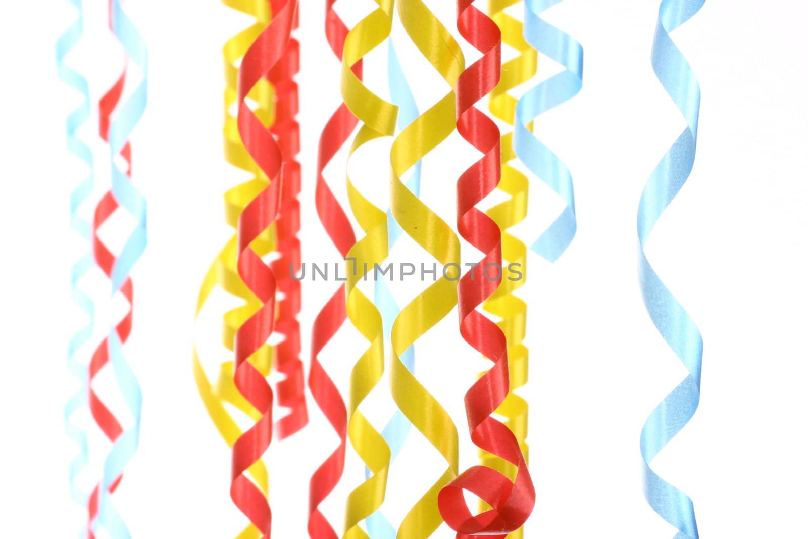 color ful ribbons on white back ground