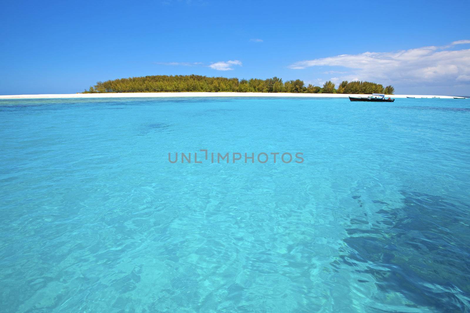 Crystal clear waters at Zanzibar beach in Tanzania