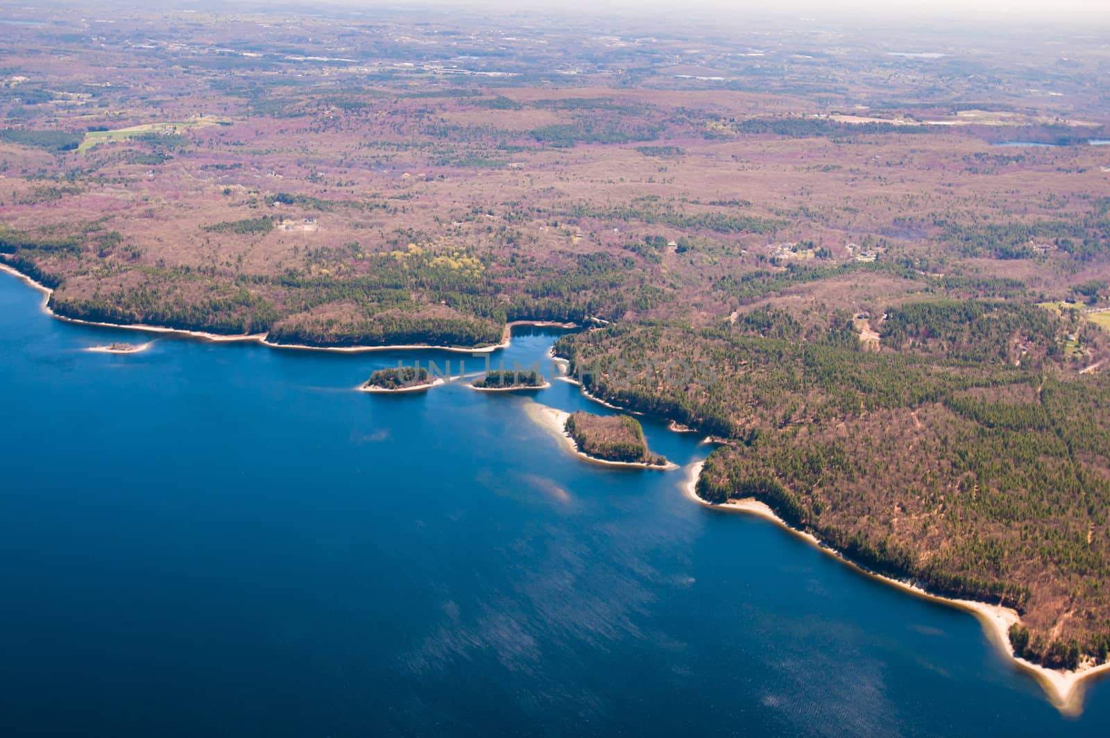 Aerial view of the Wachusett Reservoir, Massachusetts