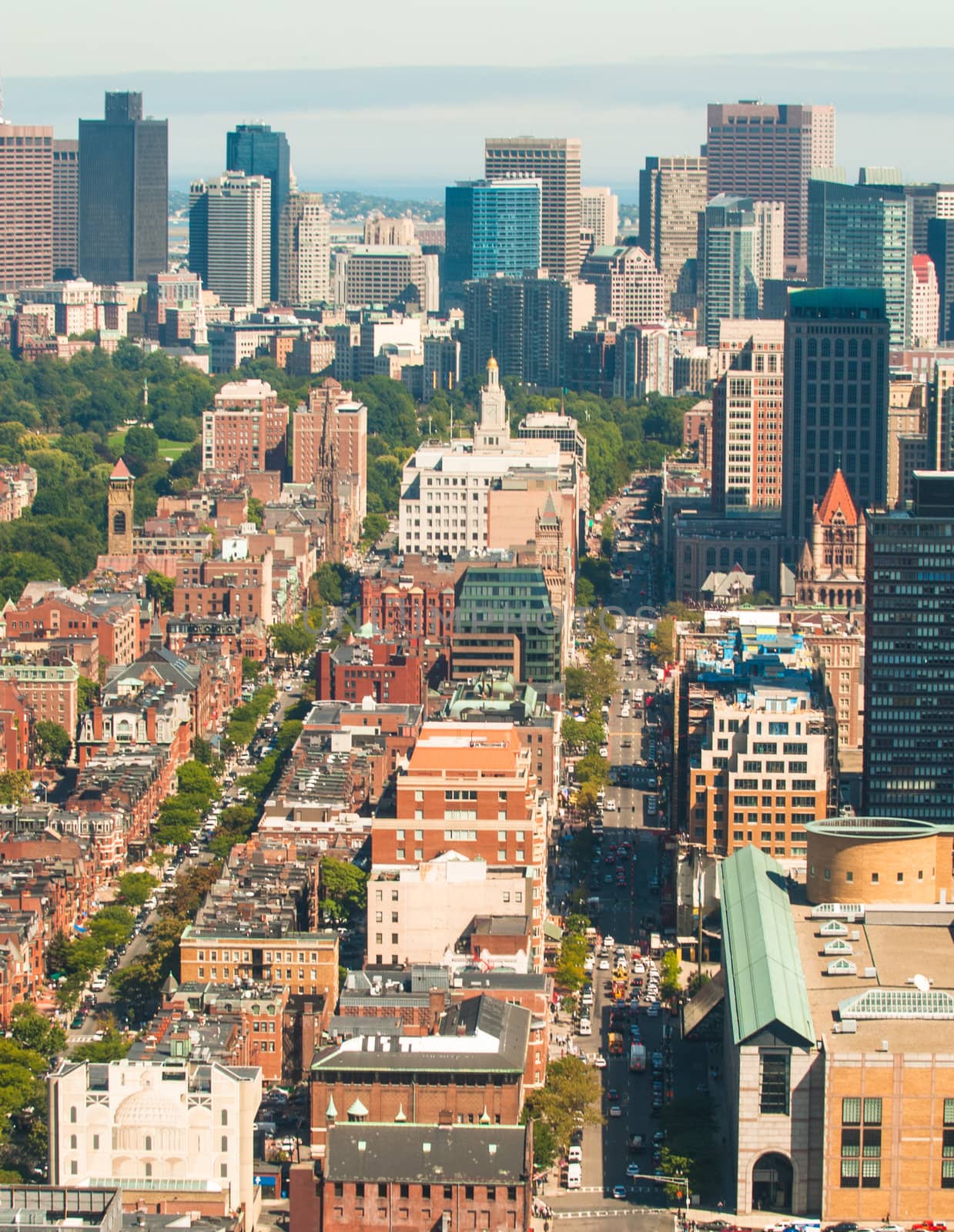 Aerial view of Boston's Back Bay neighborhood