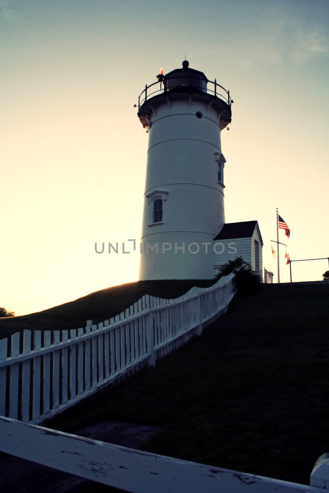 The Nobska Lighthouse, located on Cape Cod