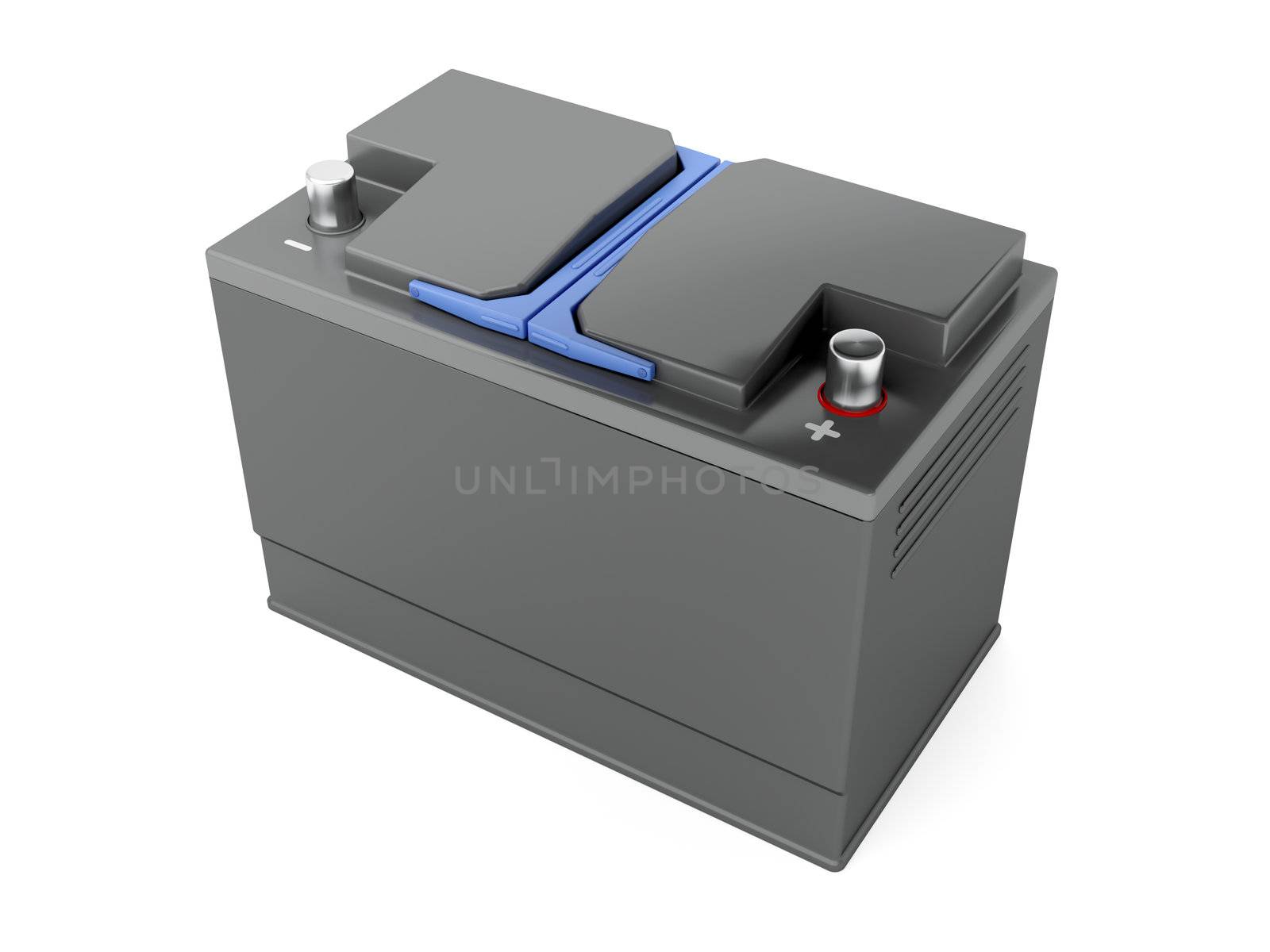 Car battery on white background