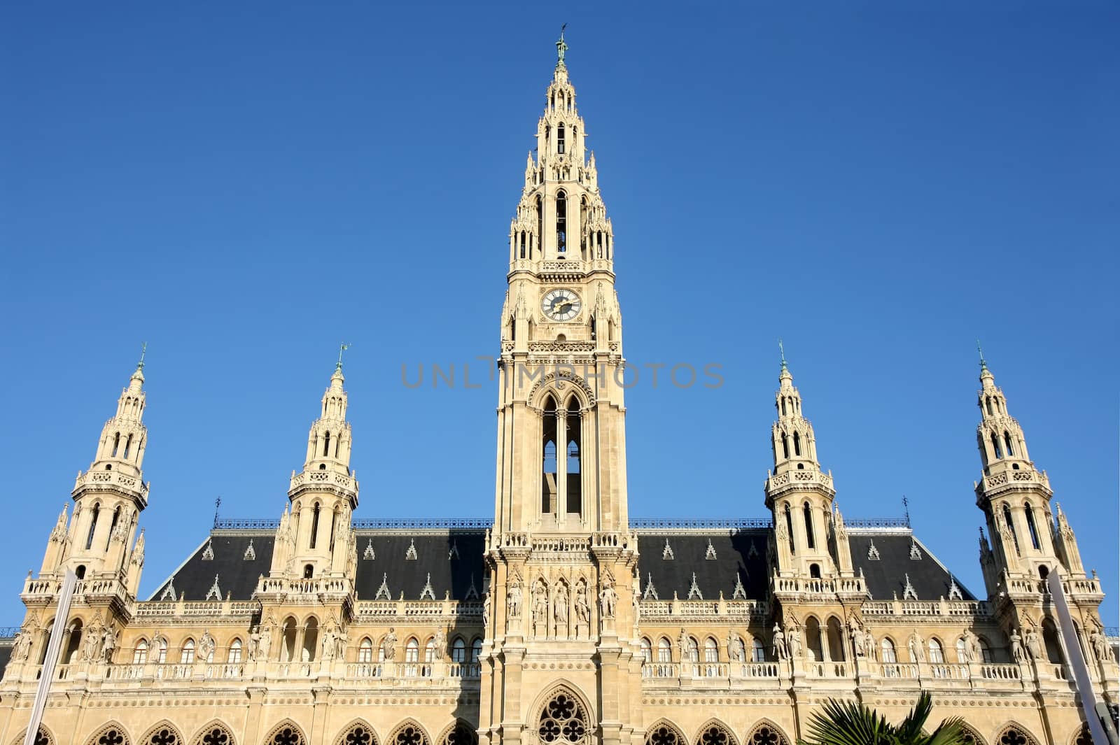 famous City Hall building, Rathaus in Vienna, Austria
