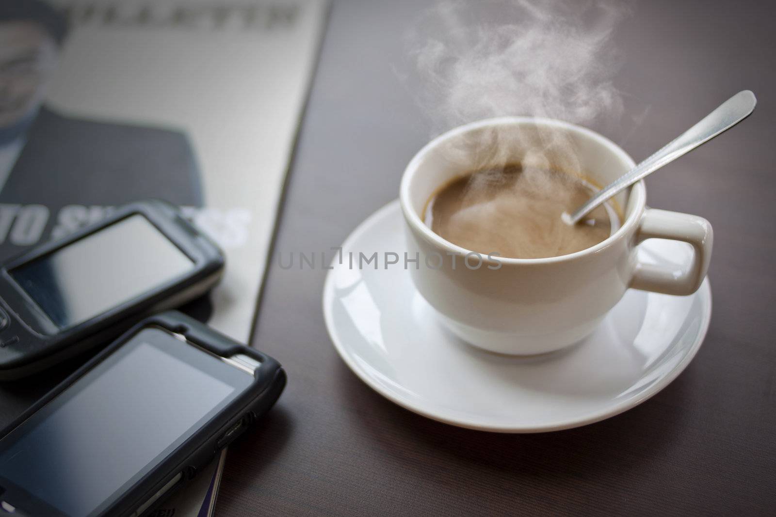 Drinking coffee and reading a book. Stay in touch.