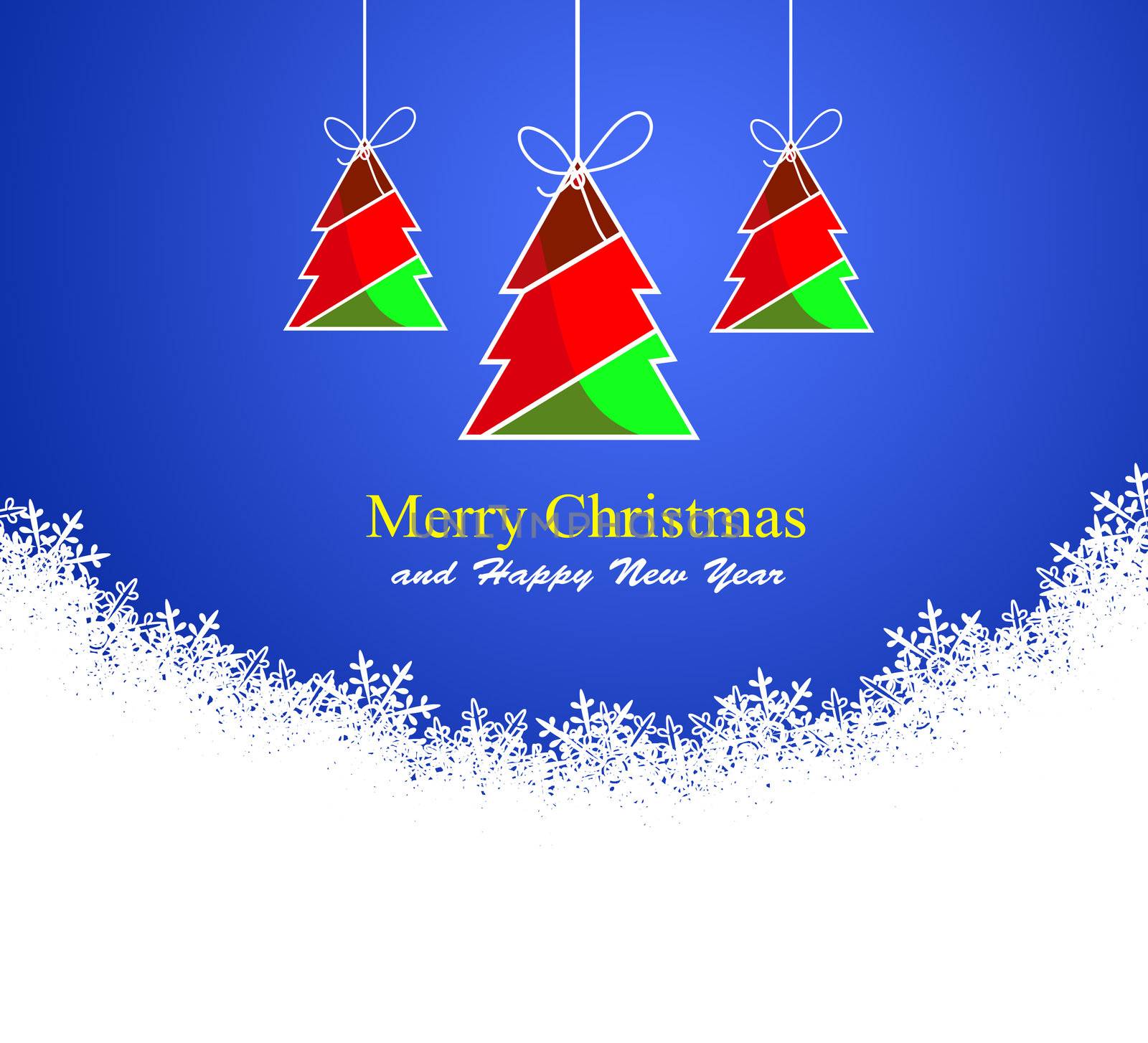 Abstract background with Christmas tree  and colored lights on Christmas. Happy New Year!