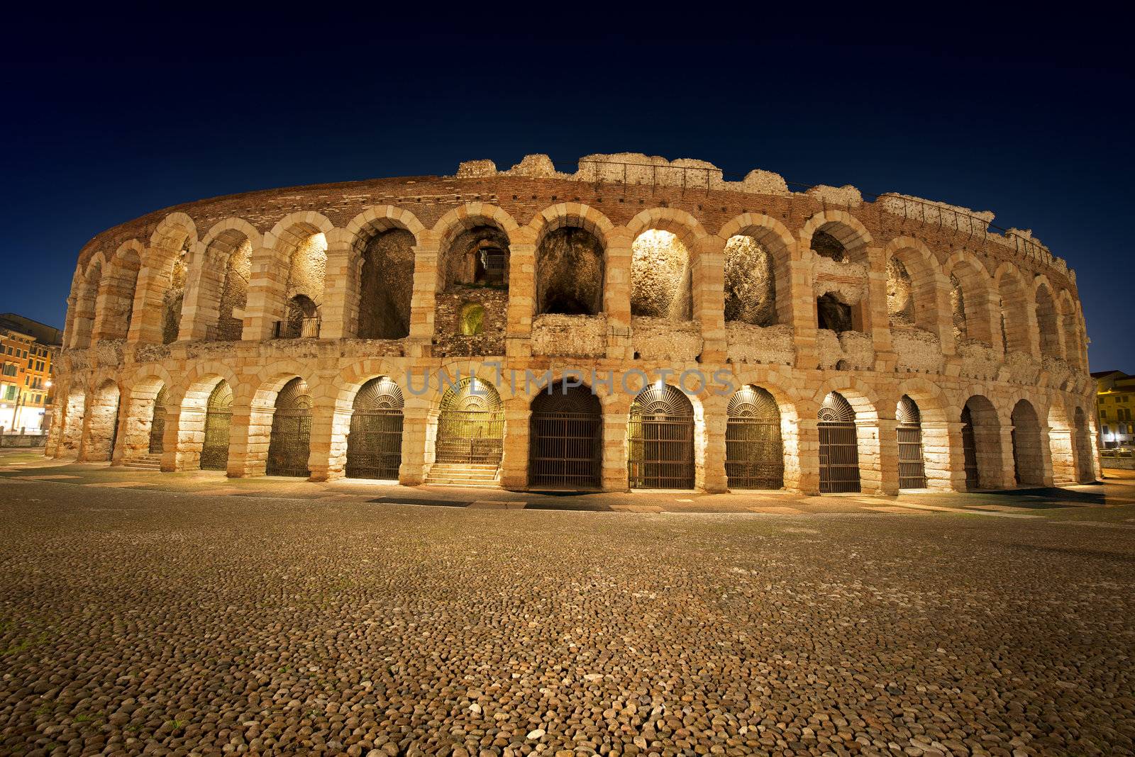 Arena of Verona at night, World Heritage, I-III century - Roman amphitheater