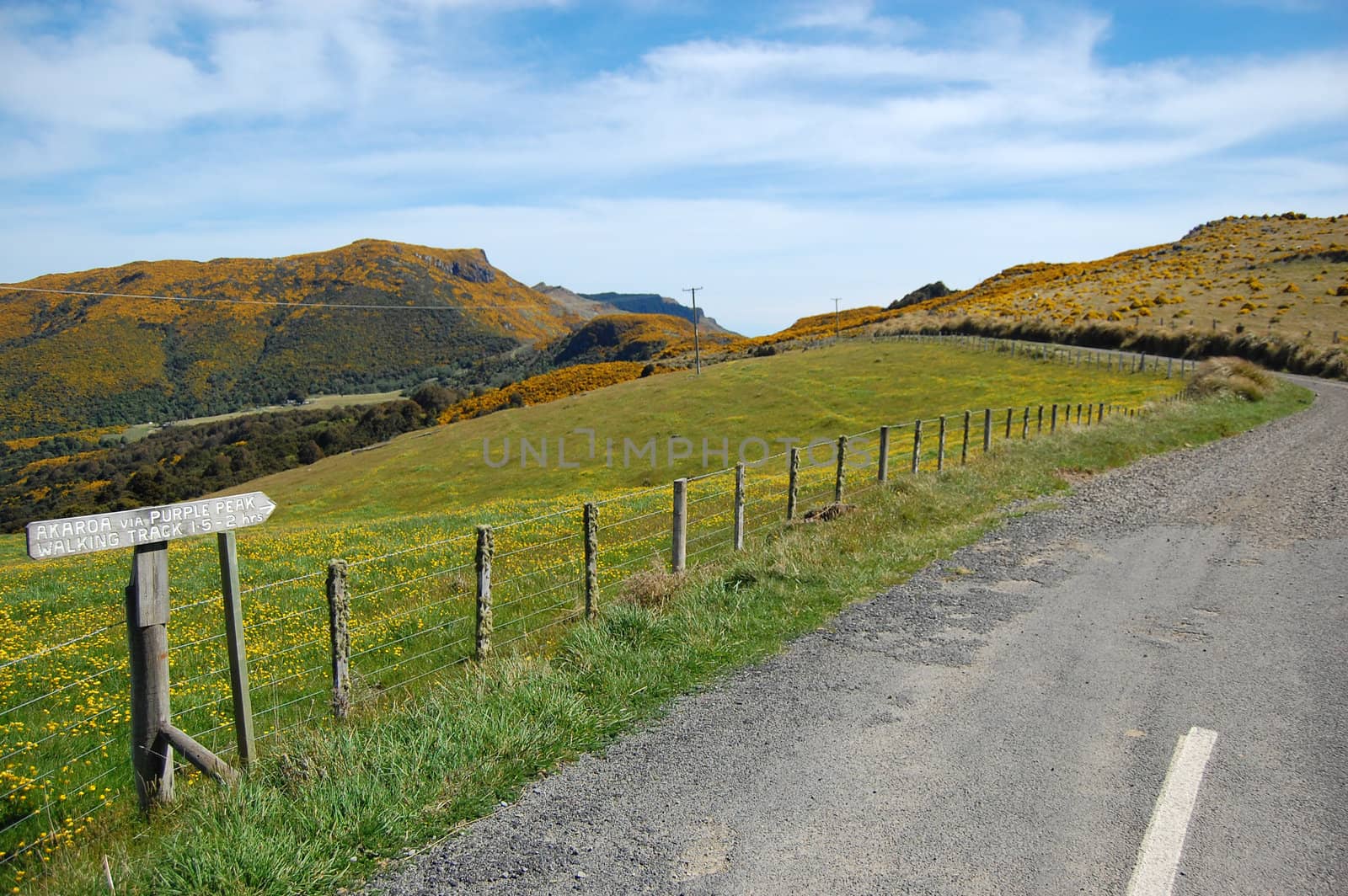 Gravel road and farm fence by danemo