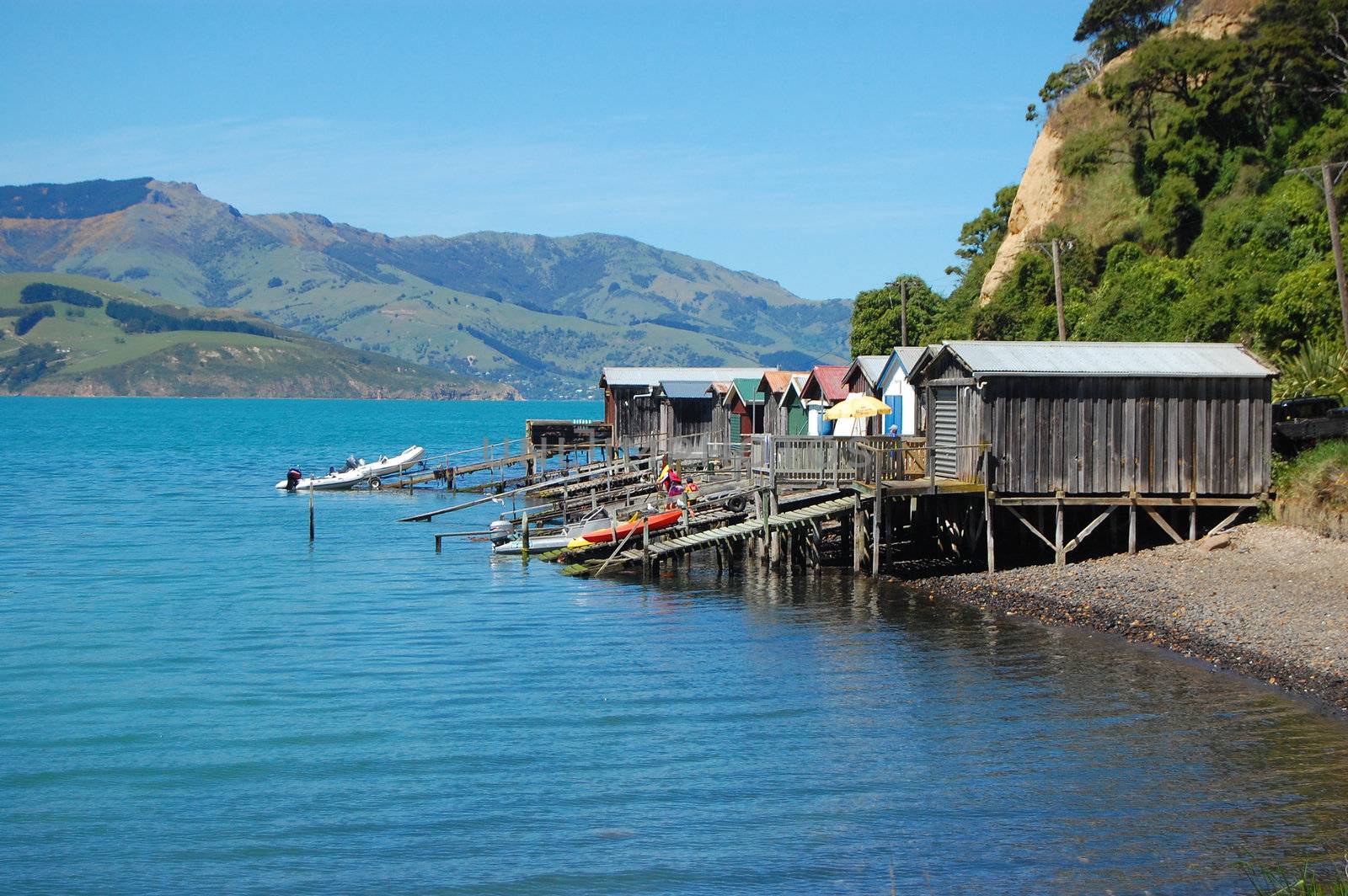 Boat station at Banks Peninsula, New Zealand