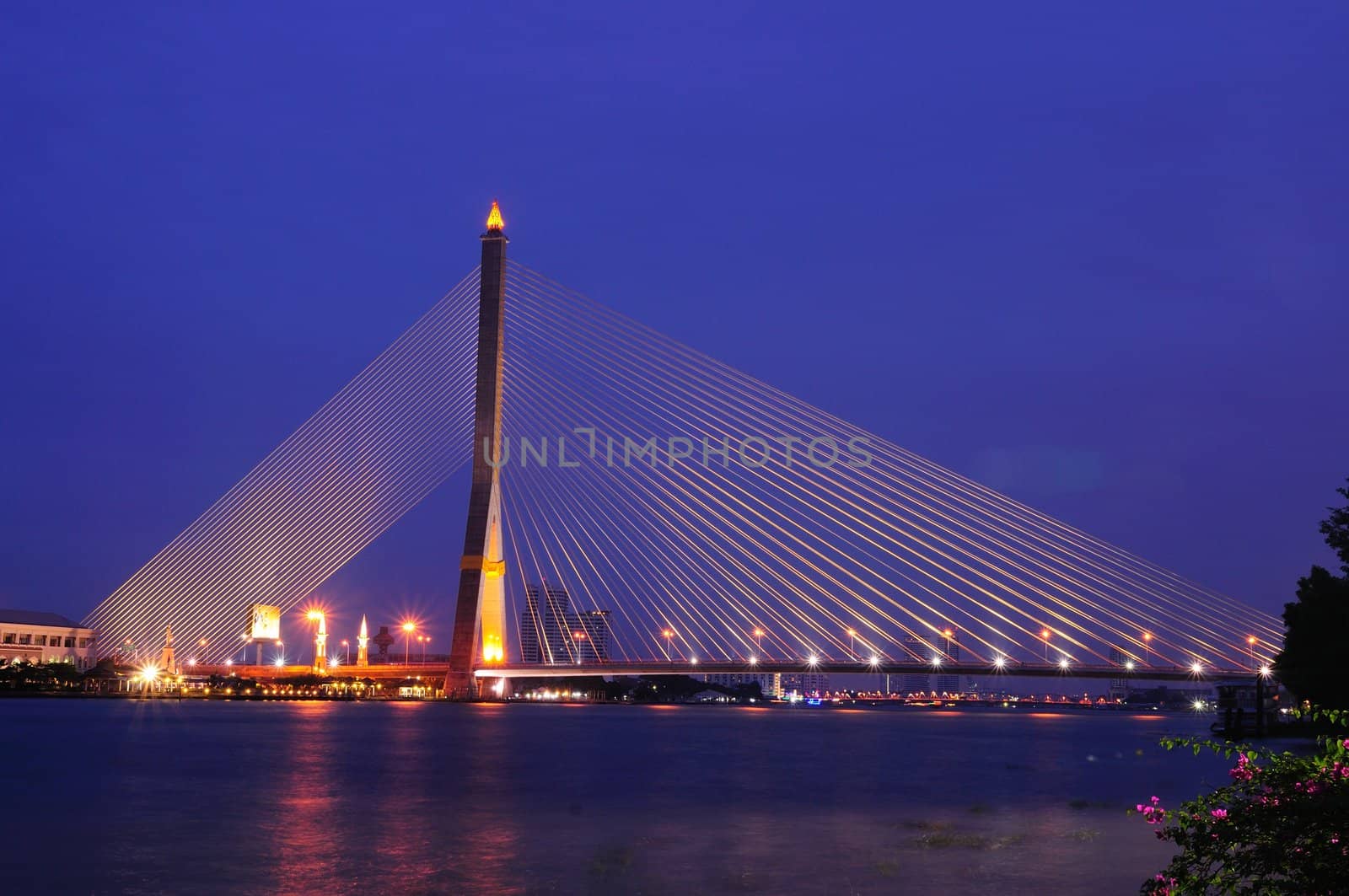 Rama 8 or Phraram 8 Bridge in Bangkok, Thailand