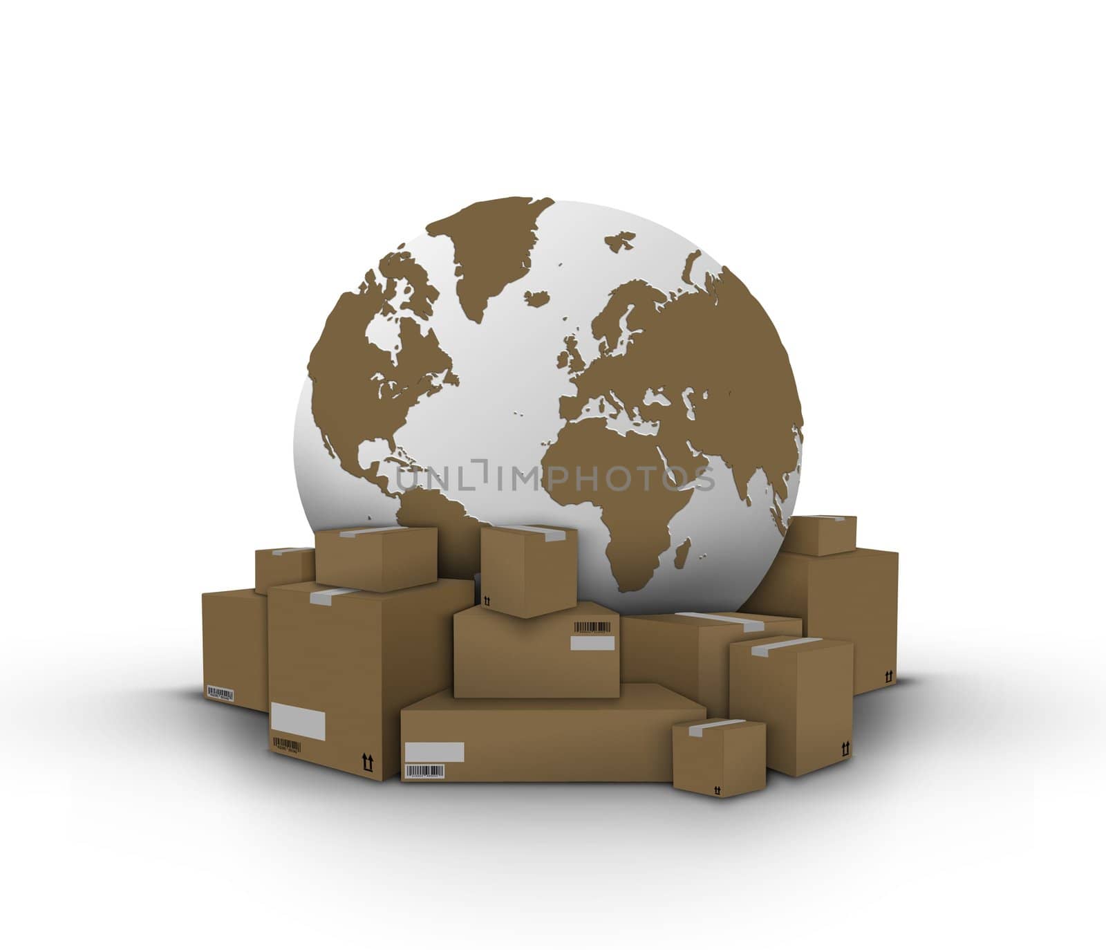 Boxes and globe