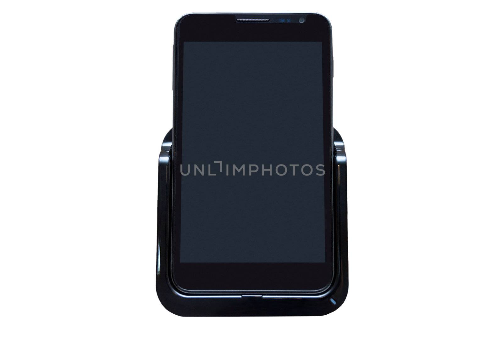 Pda phone with touch screen isolated on the white background.