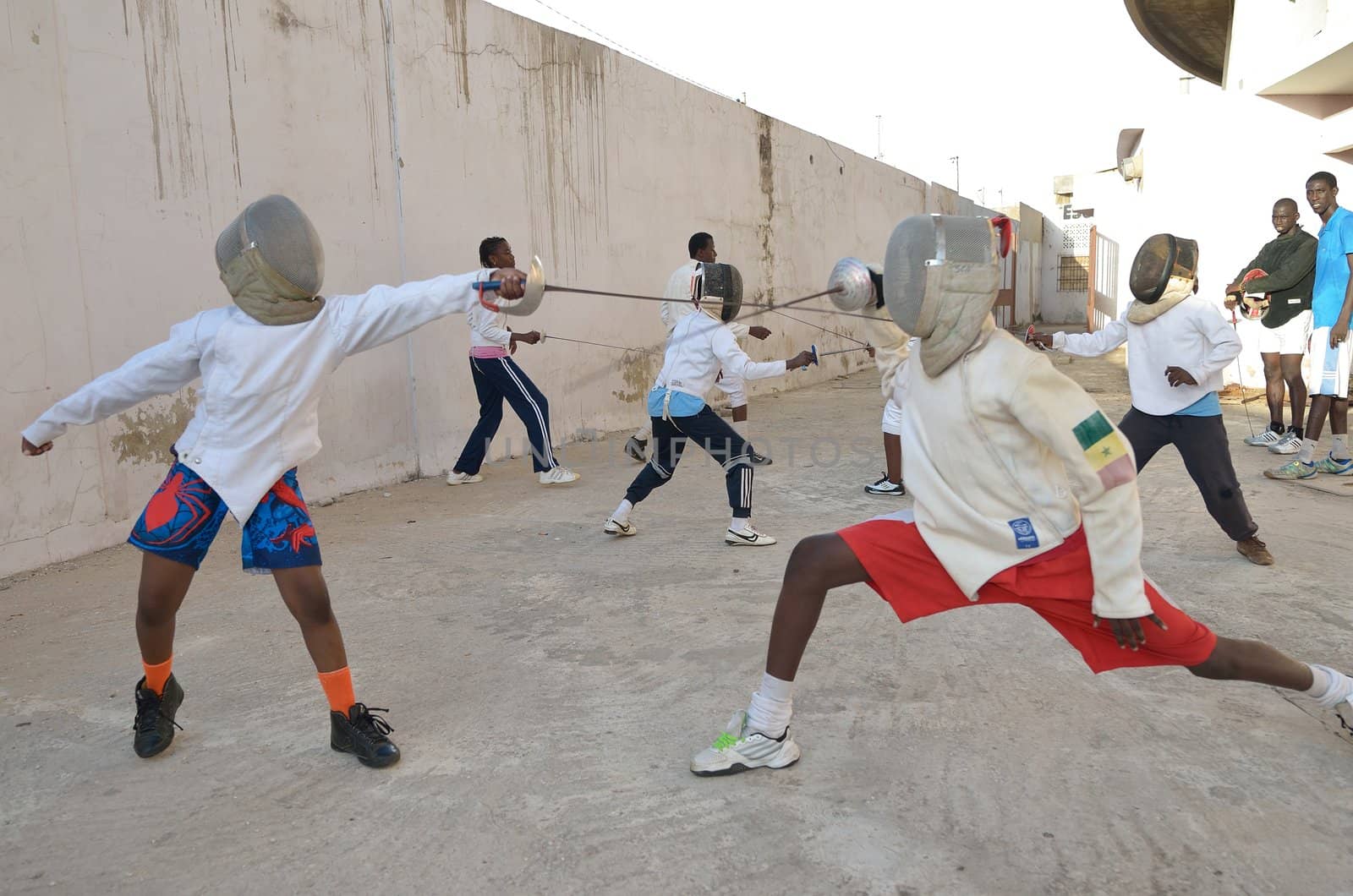 Dakar, Senegal-October,3: a gym for the fencing, the only school of teachers of weapons. It has the assignment to spread the fencing and to give formation and diffusion in Africa,in Dakar Senegal,3 October 2012