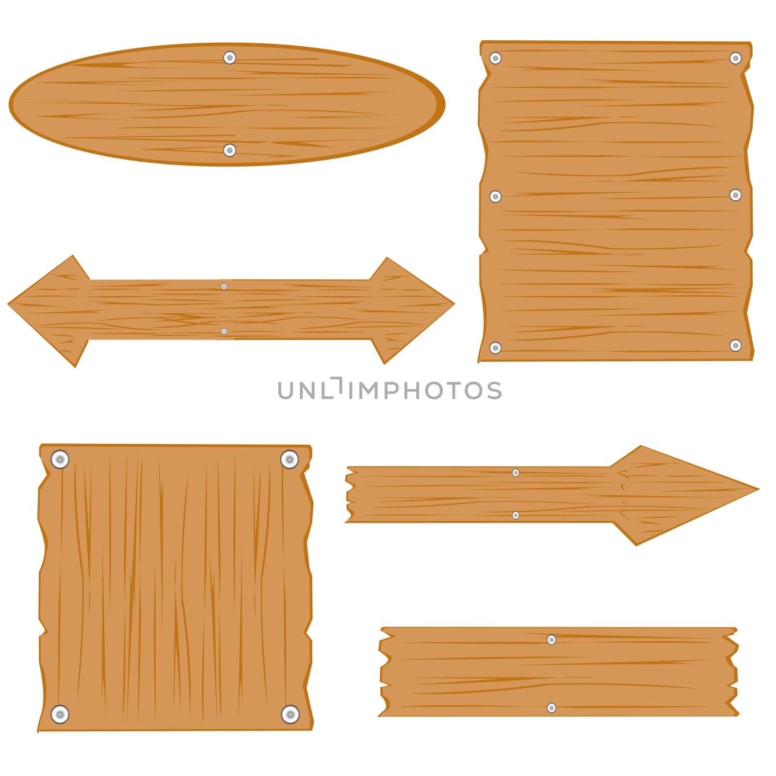 Wooden boards on white background by cobol1964