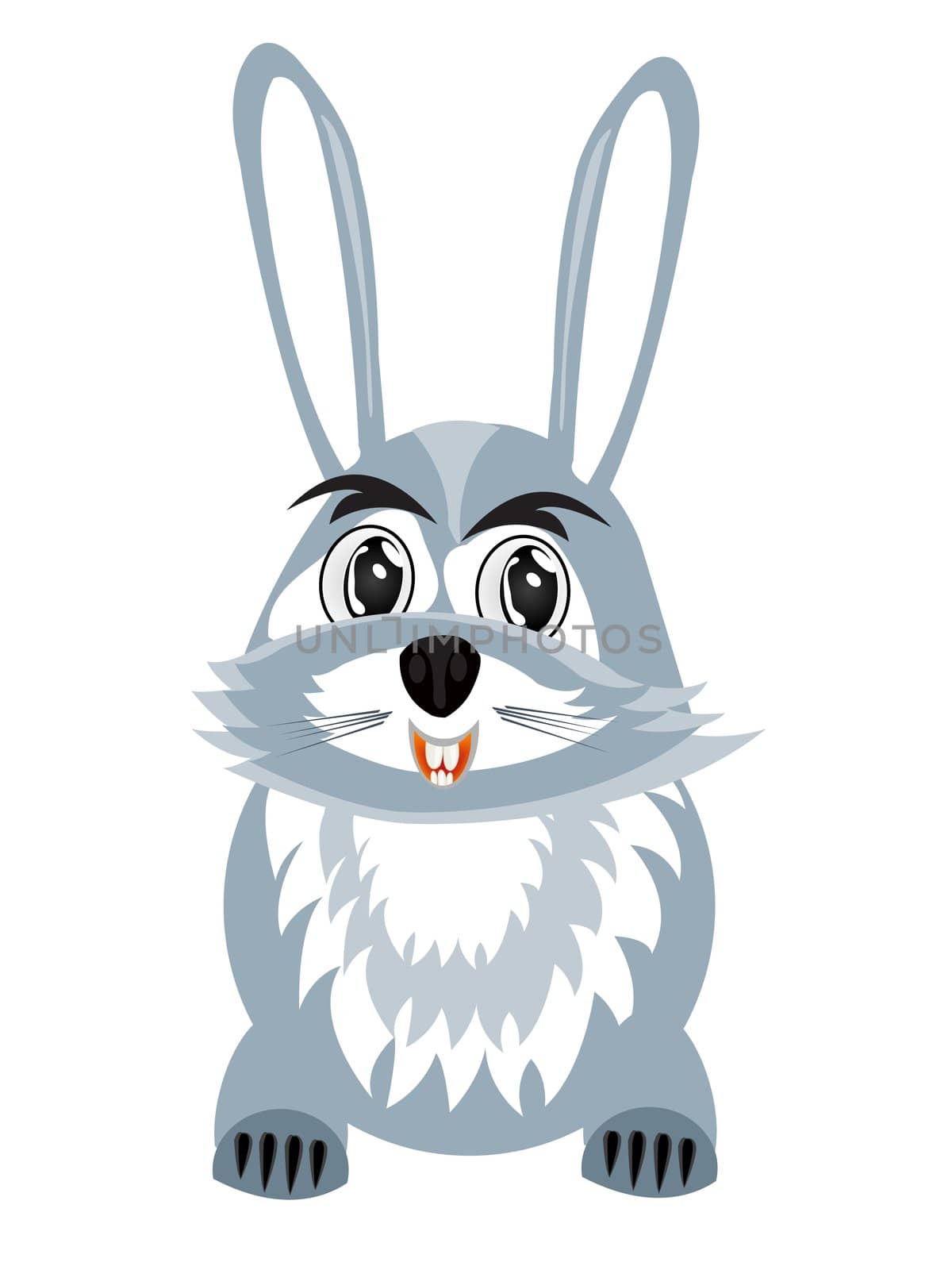 Drawing hare on white background by cobol1964