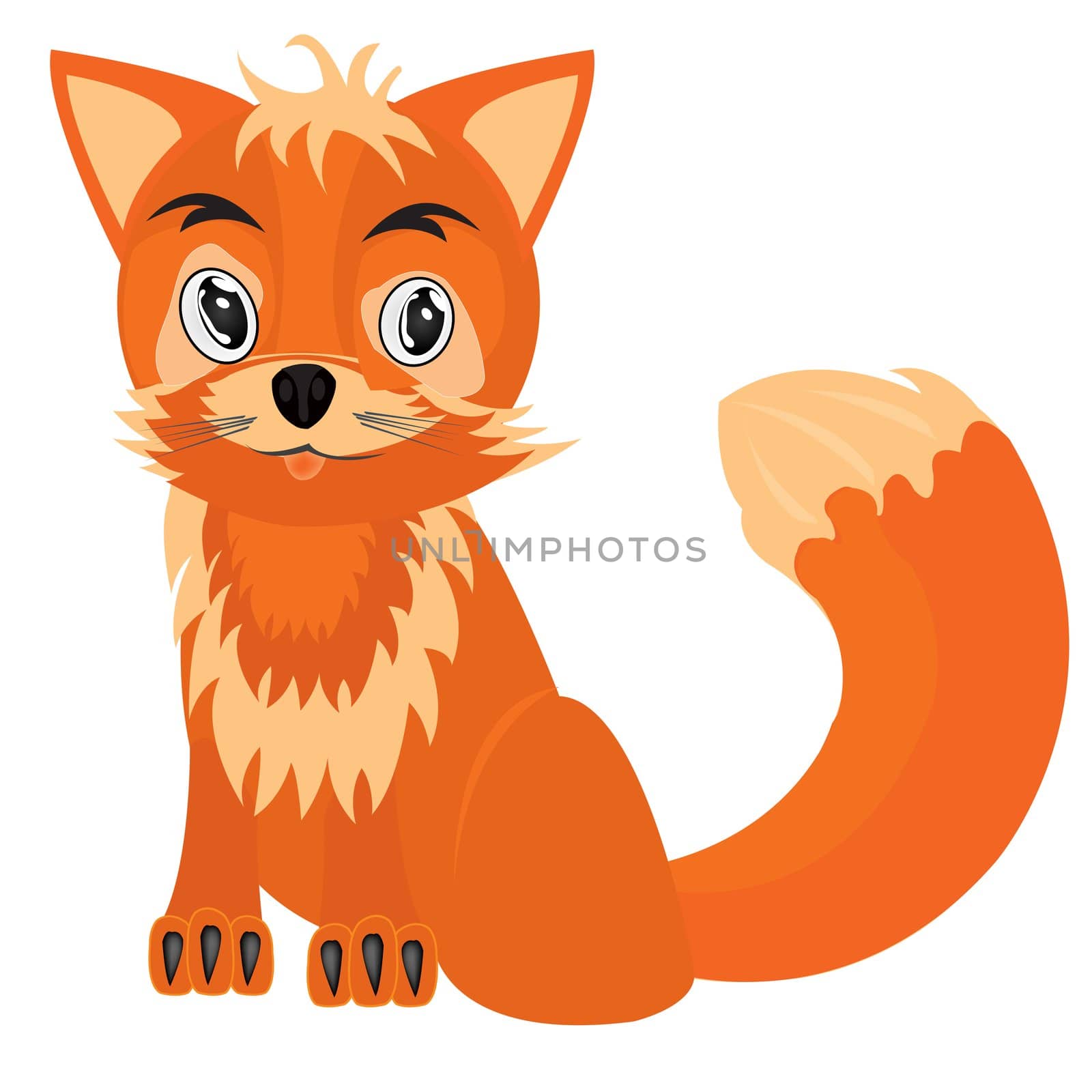 Drawing of the fox on white background by cobol1964