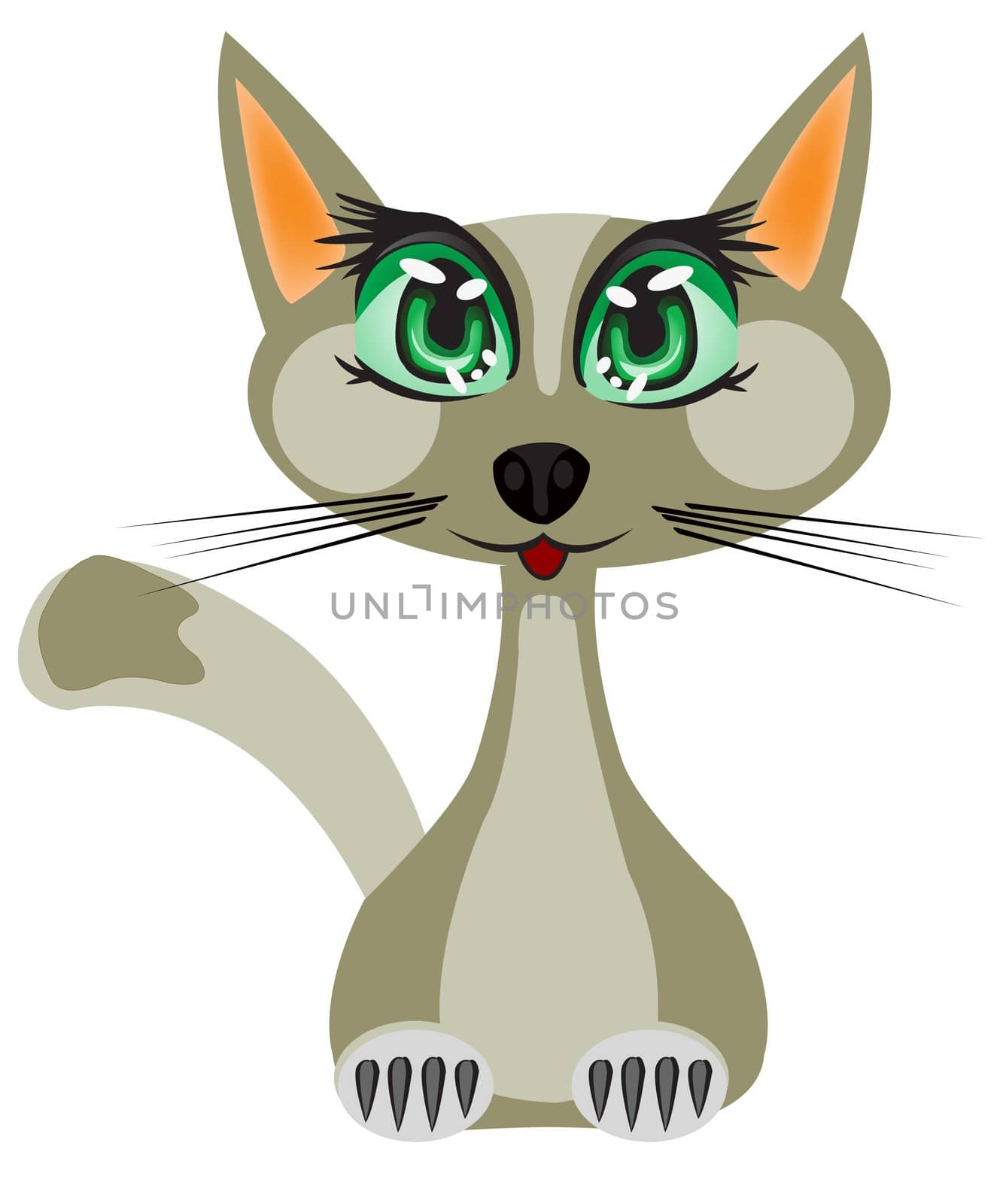 Illustration of the cat on white background is insulated