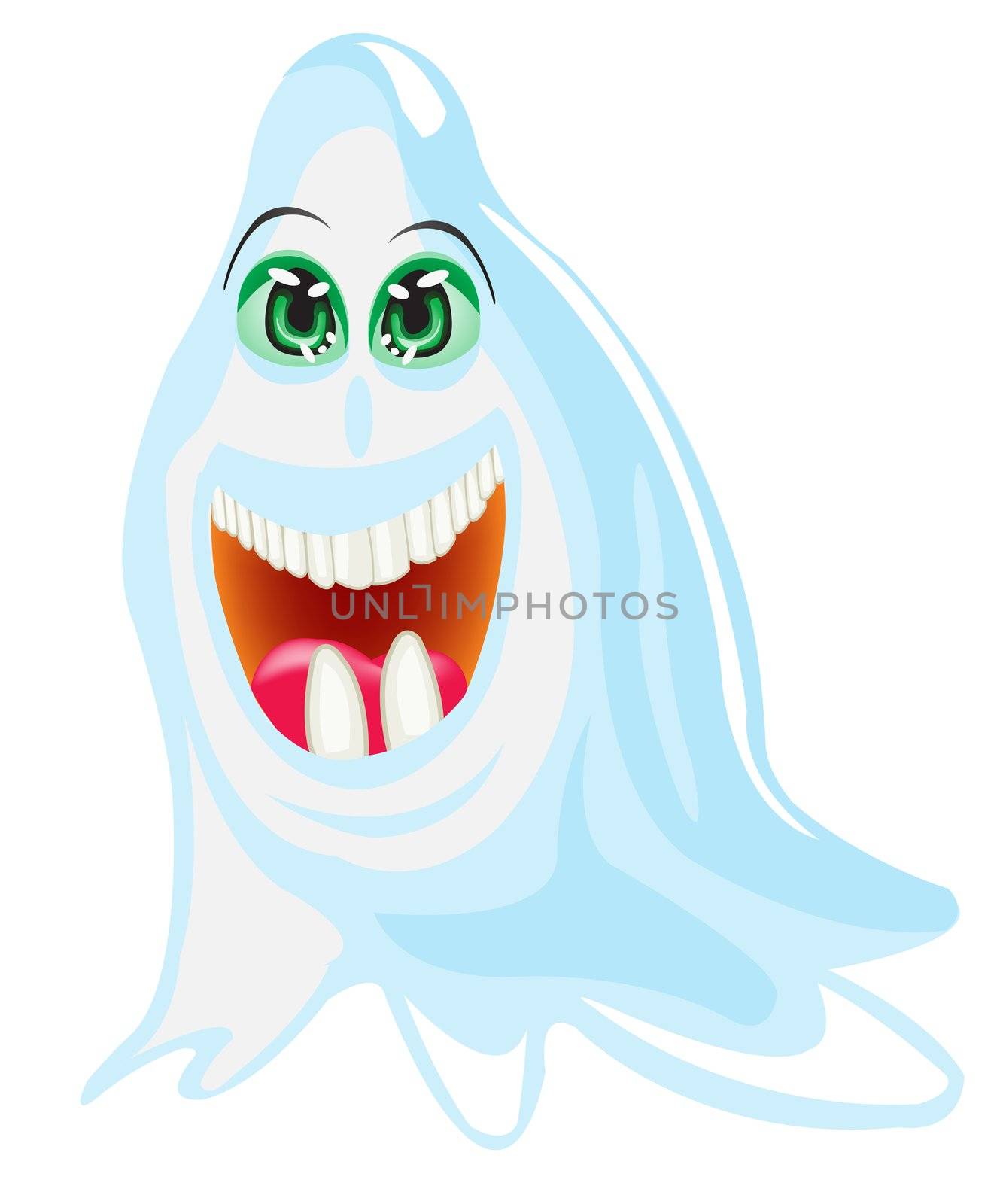 Illustration of the ghost on white background is insulated