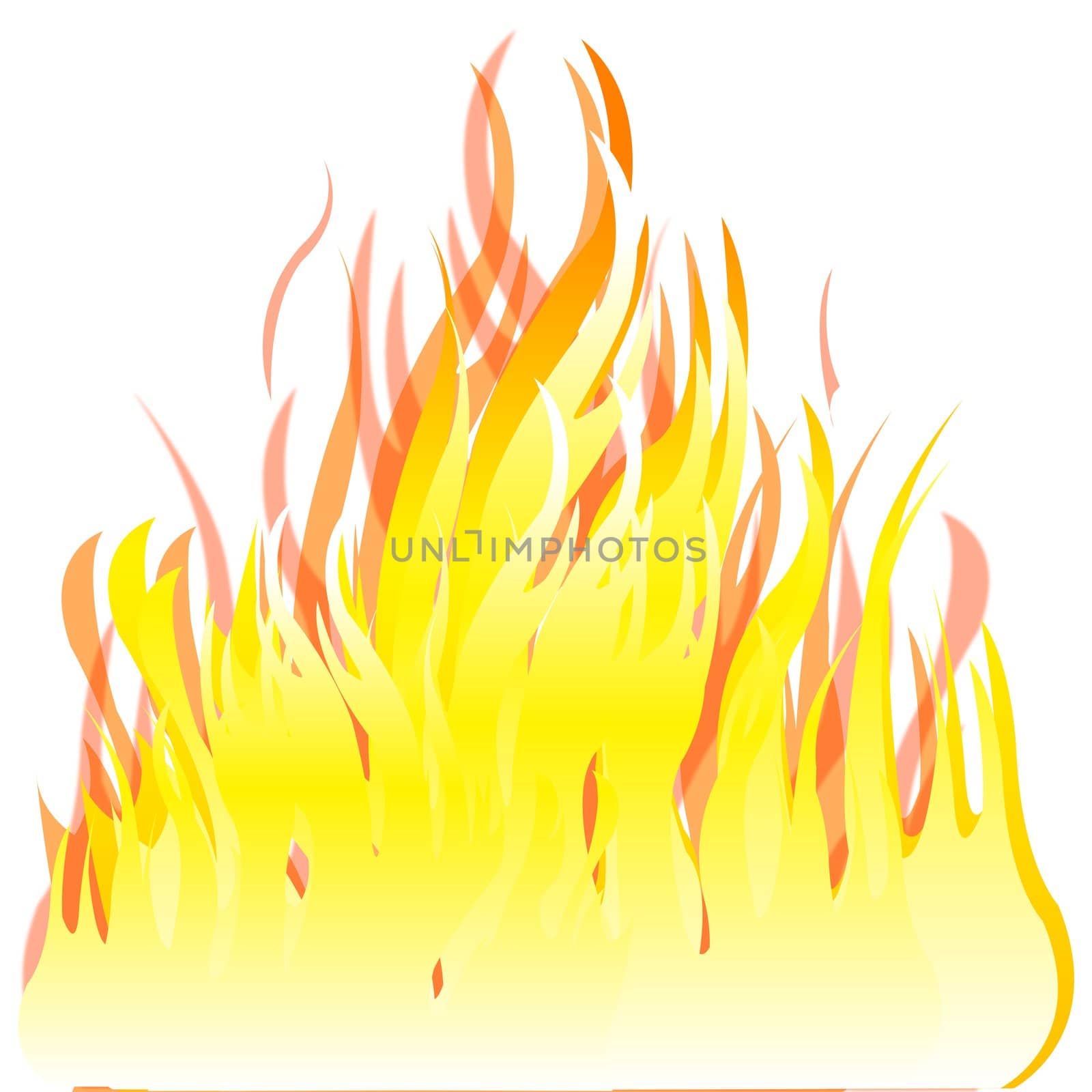 Illustration of the fire on white background