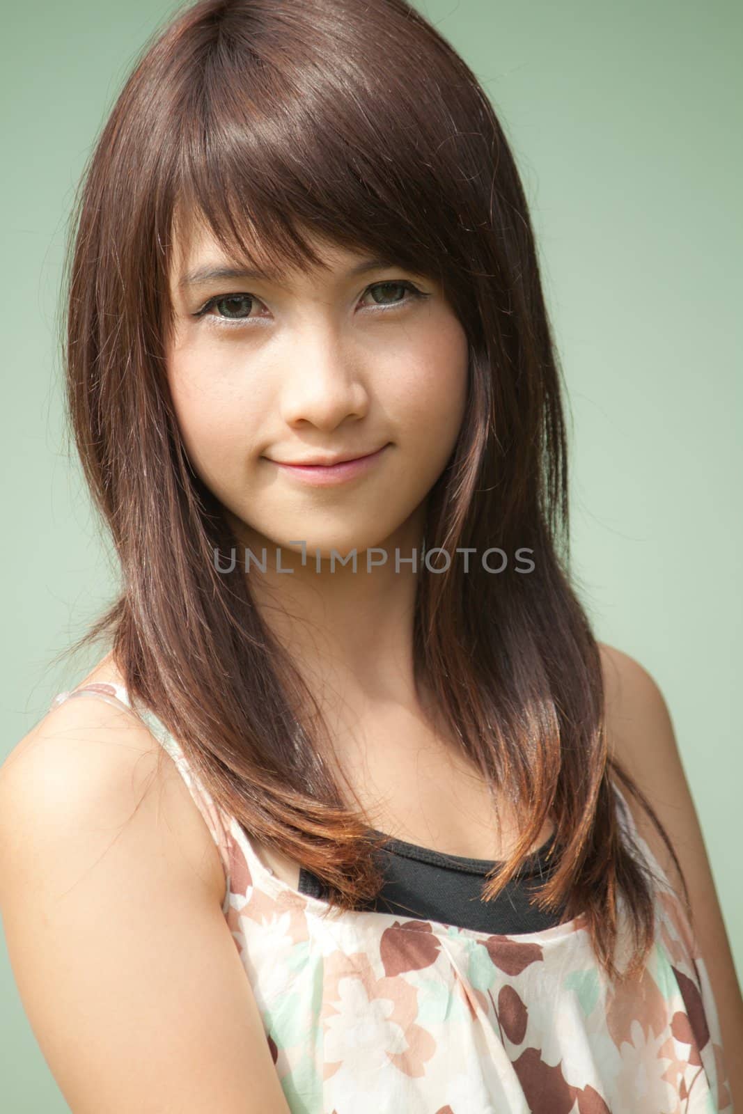 Fashionable asian beautiful girl portrait