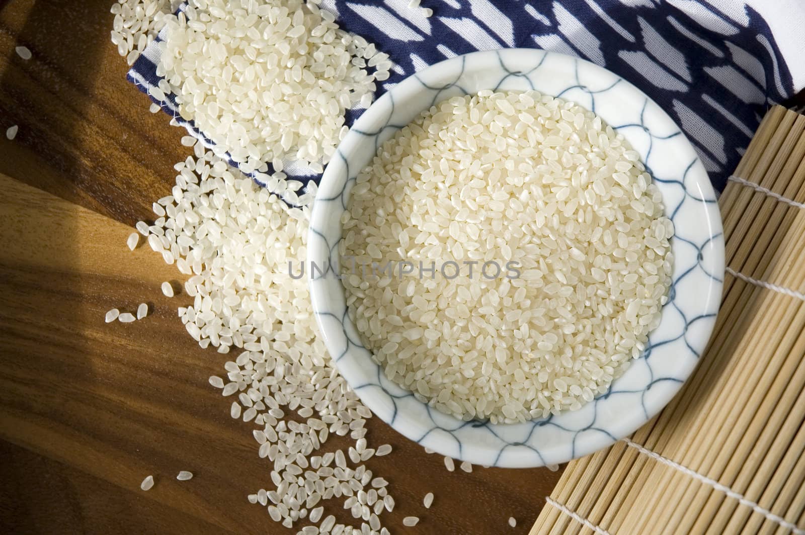 japanese uncooked white rice in bowl japanese style