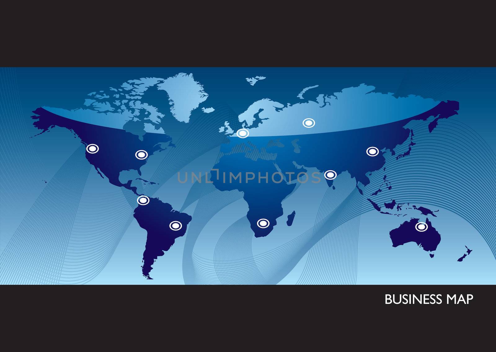 Business blue world map by nicemonkey