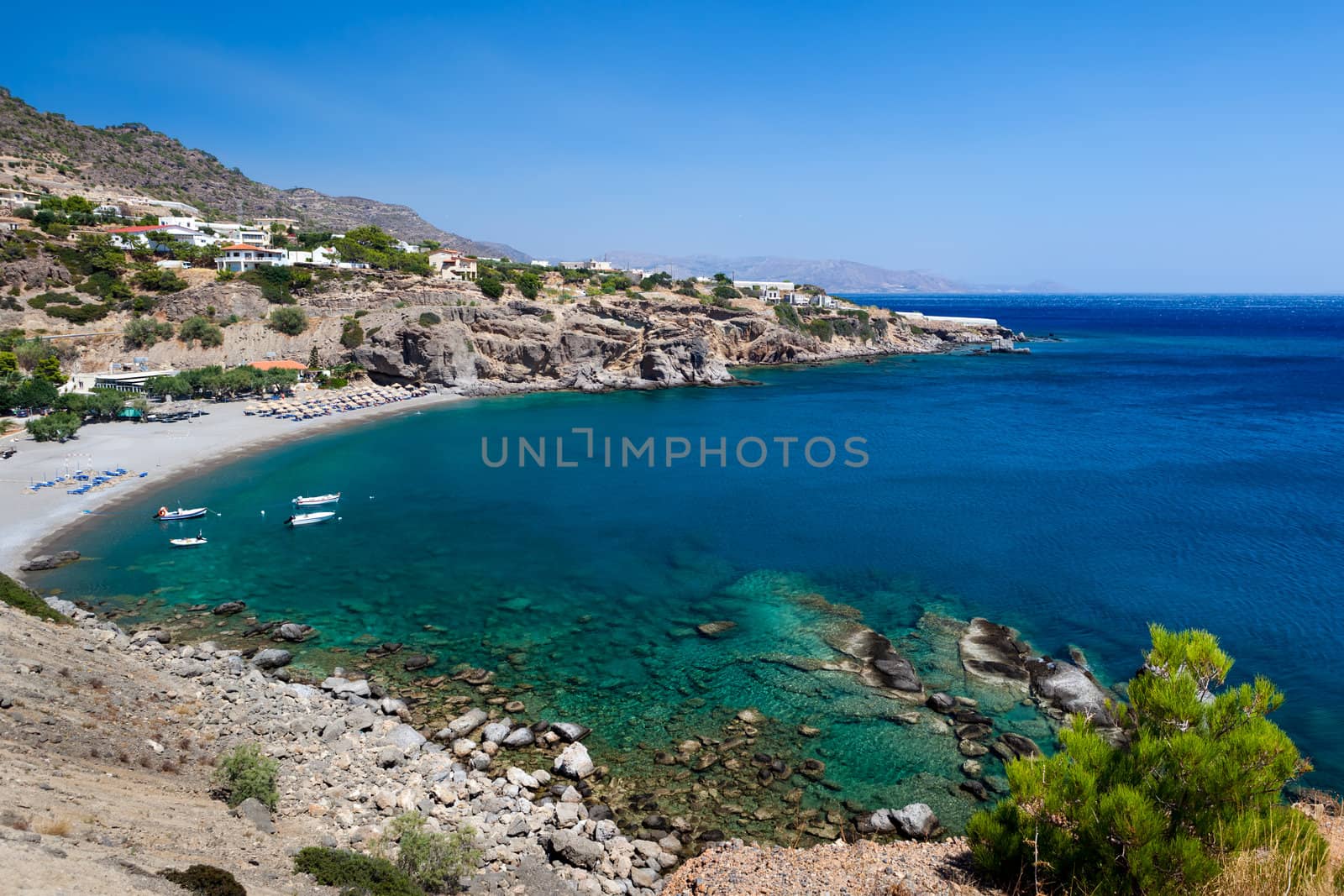 The sea coast of the island of Crete by the Libyan sea