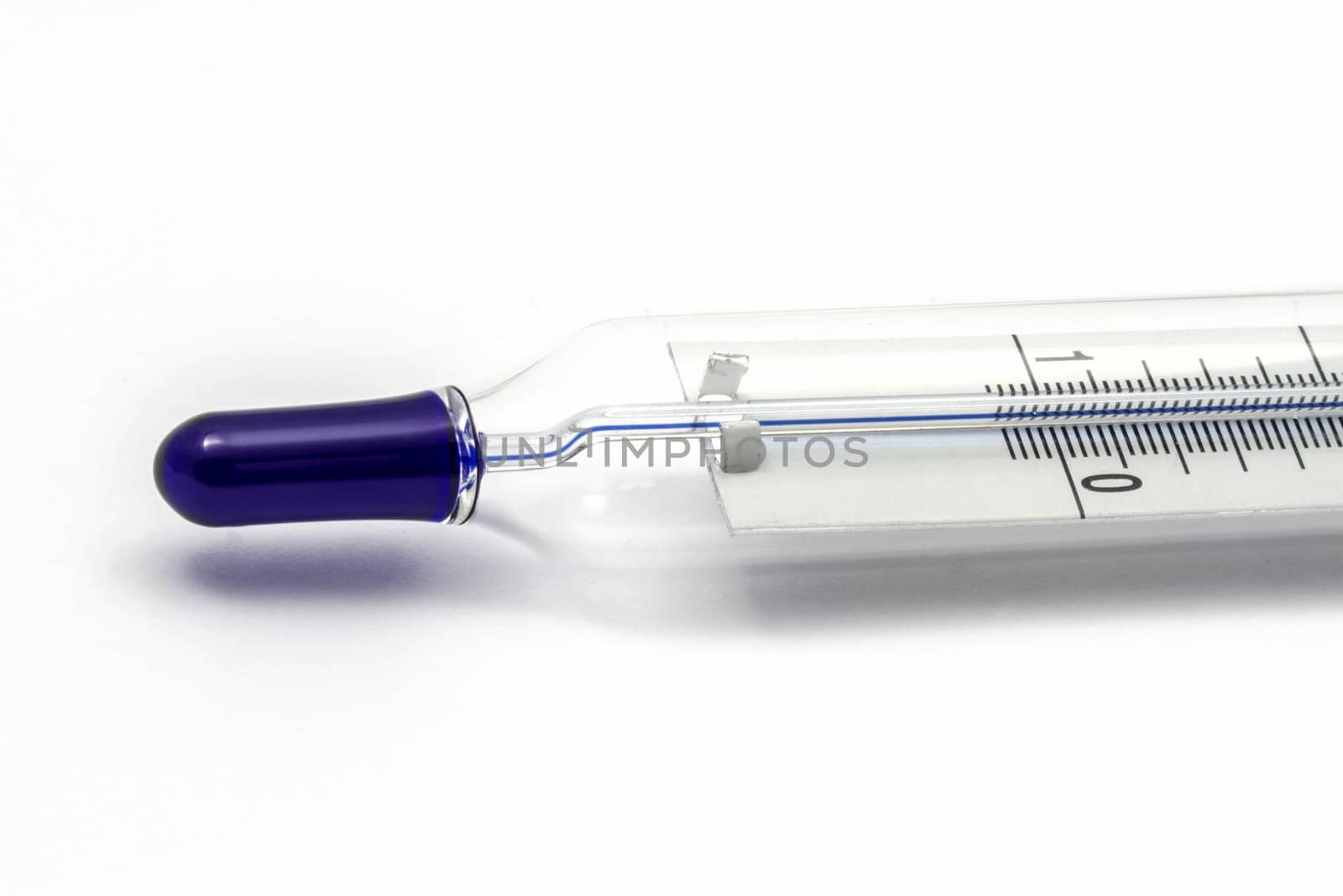  thermometer closeup on white background 