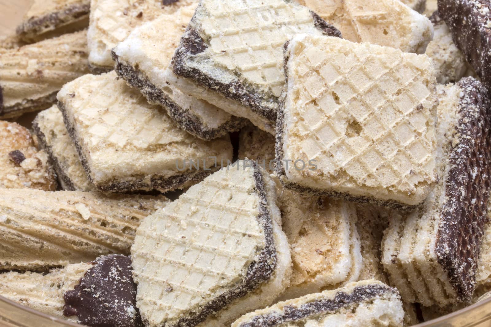 Wafers closeupp on white background 