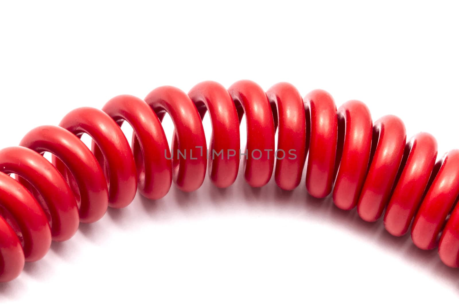 Red cable isolated on white background