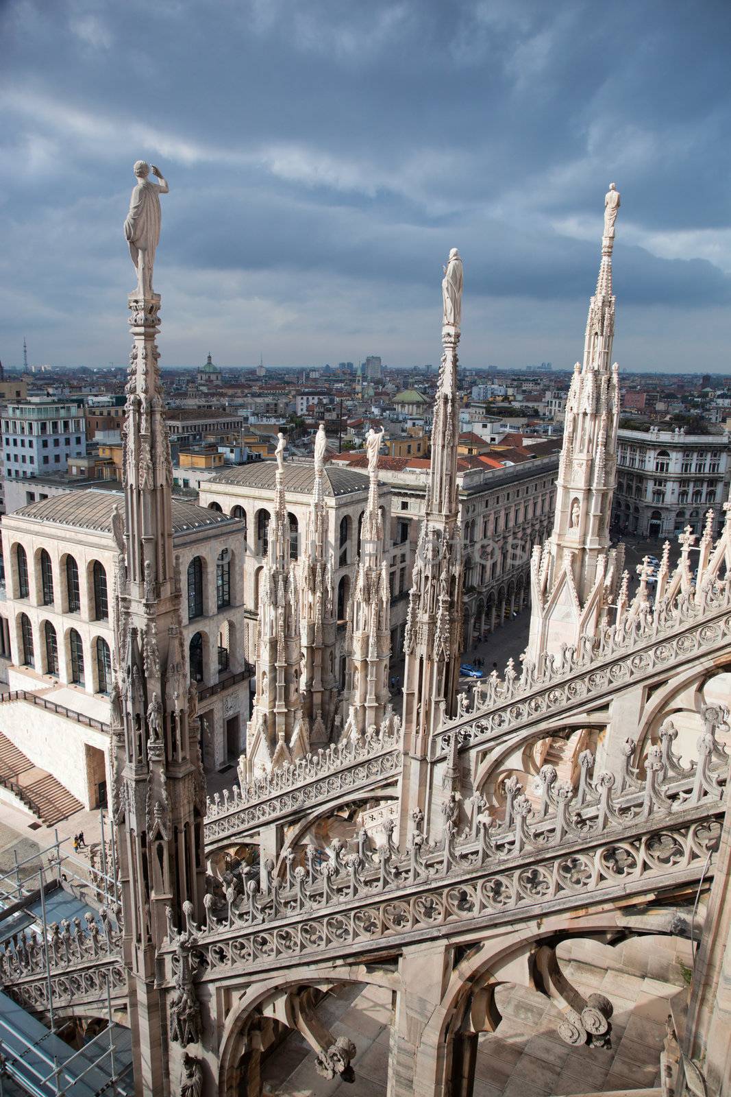 City view of Milan, Italy from Milan Cathedral