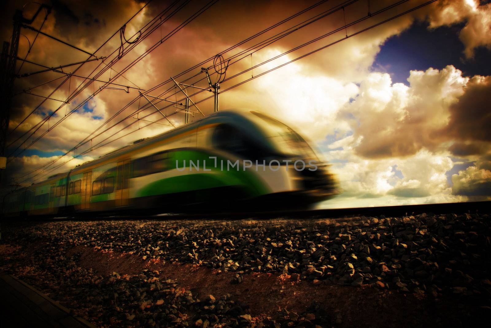 Modern train transportation by photocreo