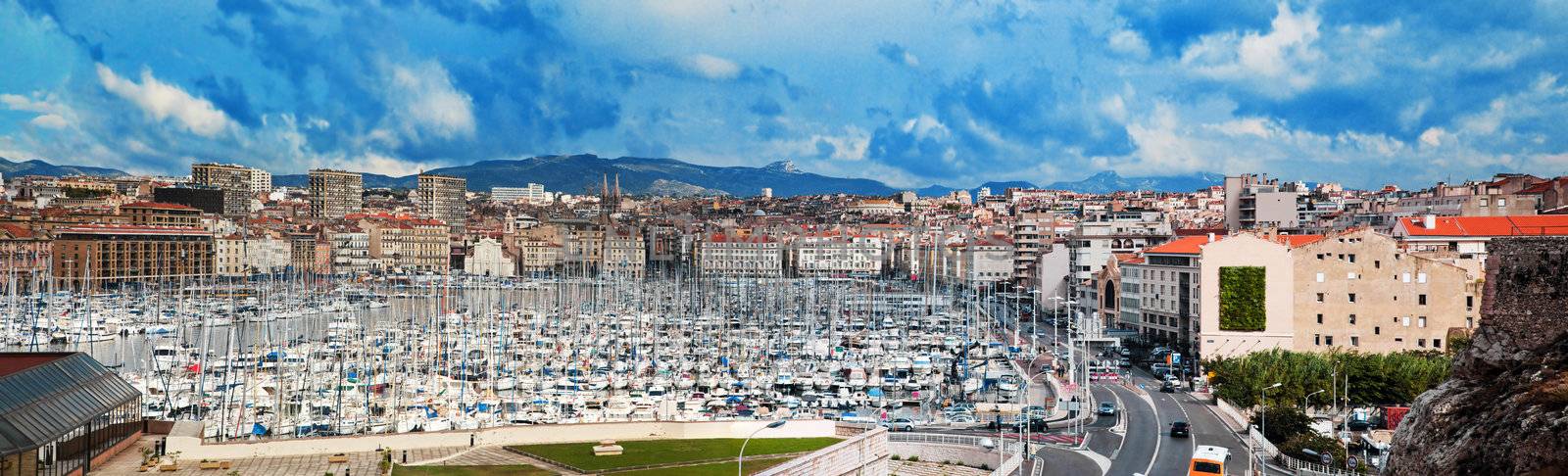 Marseille, France panorama. The famous european harbour.